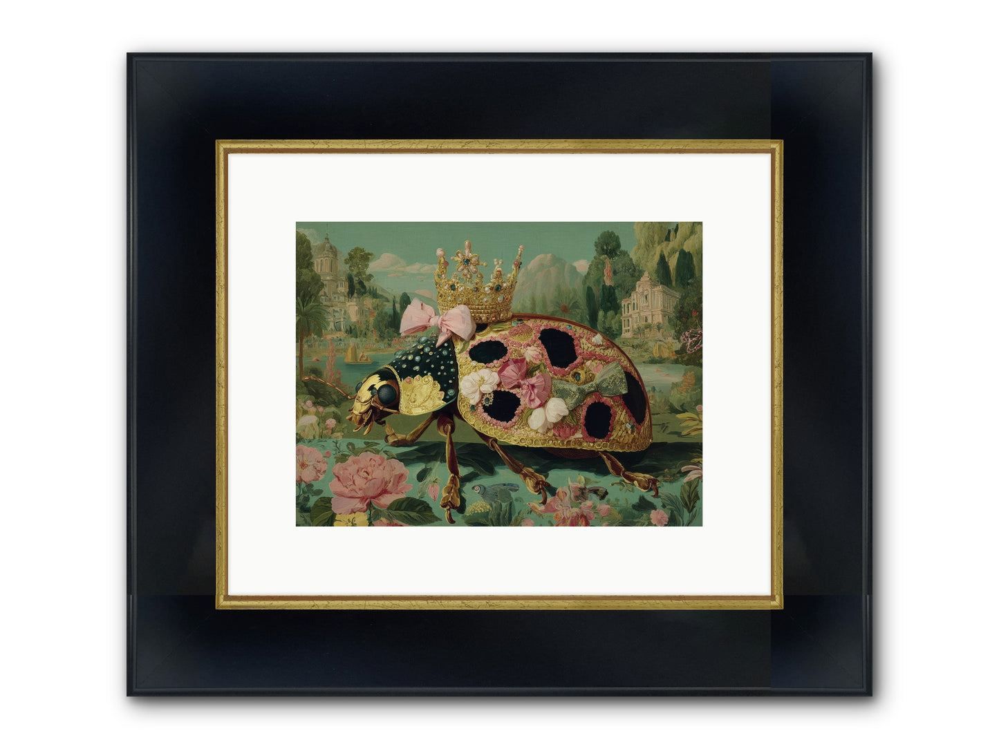 The Winsome Pavilion Framed Print - Wide Black w/Gold 12x9