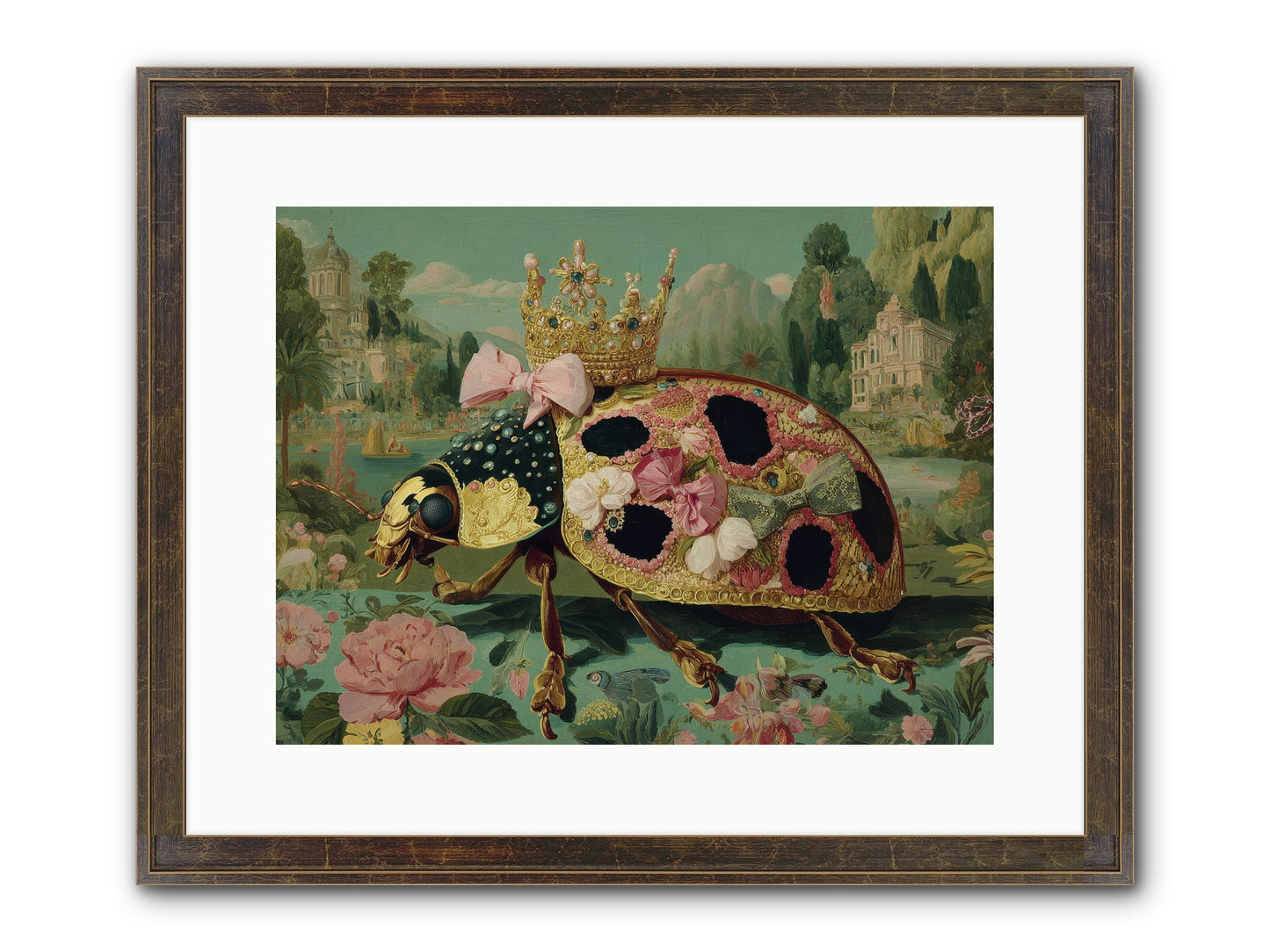 The Winsome Pavilion Framed Print - Slimwoods Black/Gold 16x12