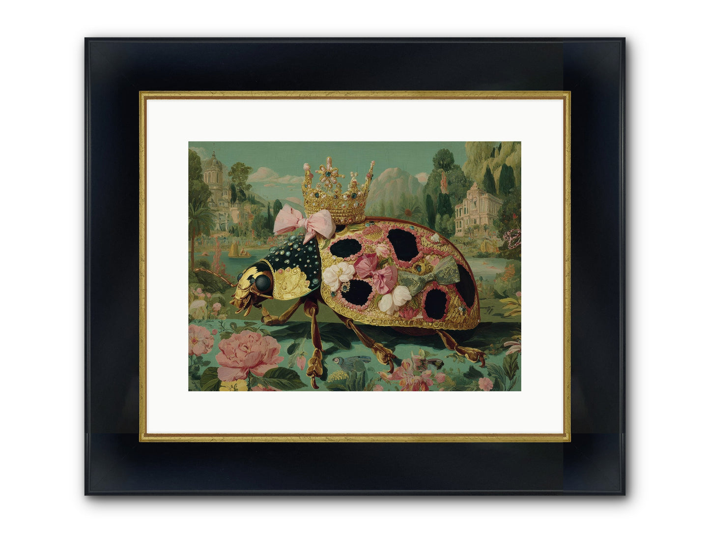 The Winsome Pavilion Framed Print - Wide Black w/Gold 16x12