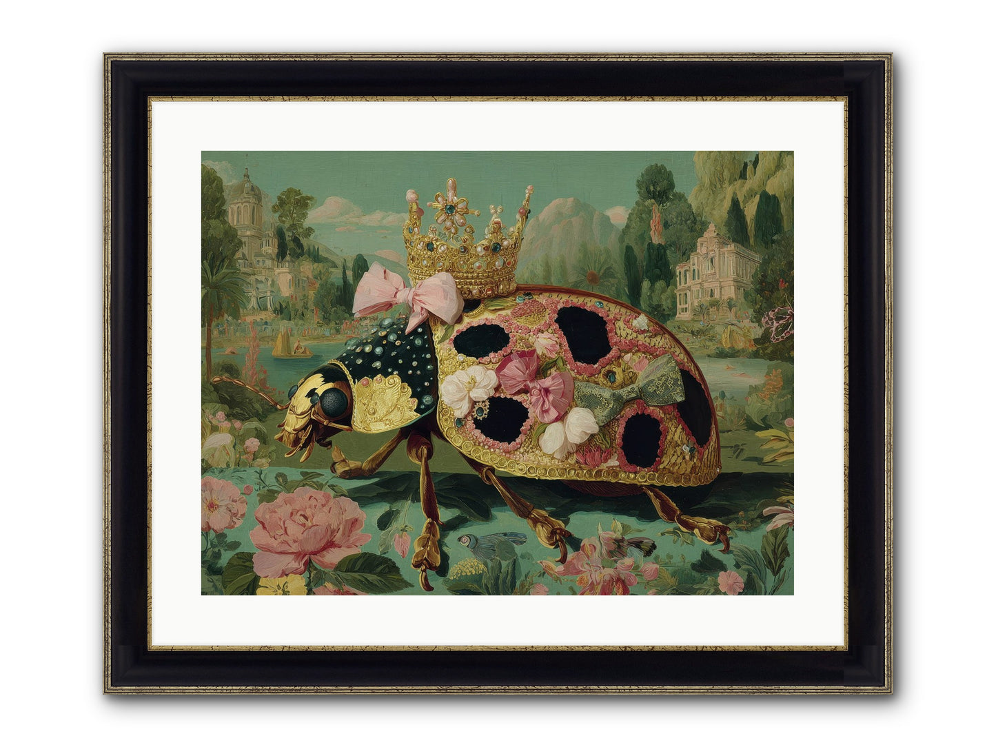 The Winsome Pavilion Framed Print - Black & Gold 24x18