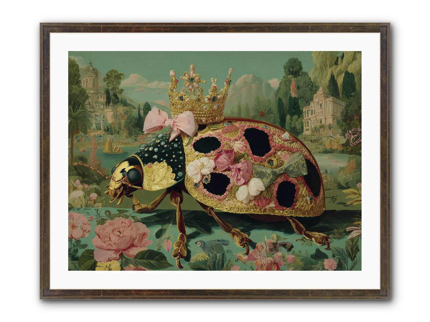 The Winsome Pavilion Framed Print - Slimwoods Black/Gold 32x24