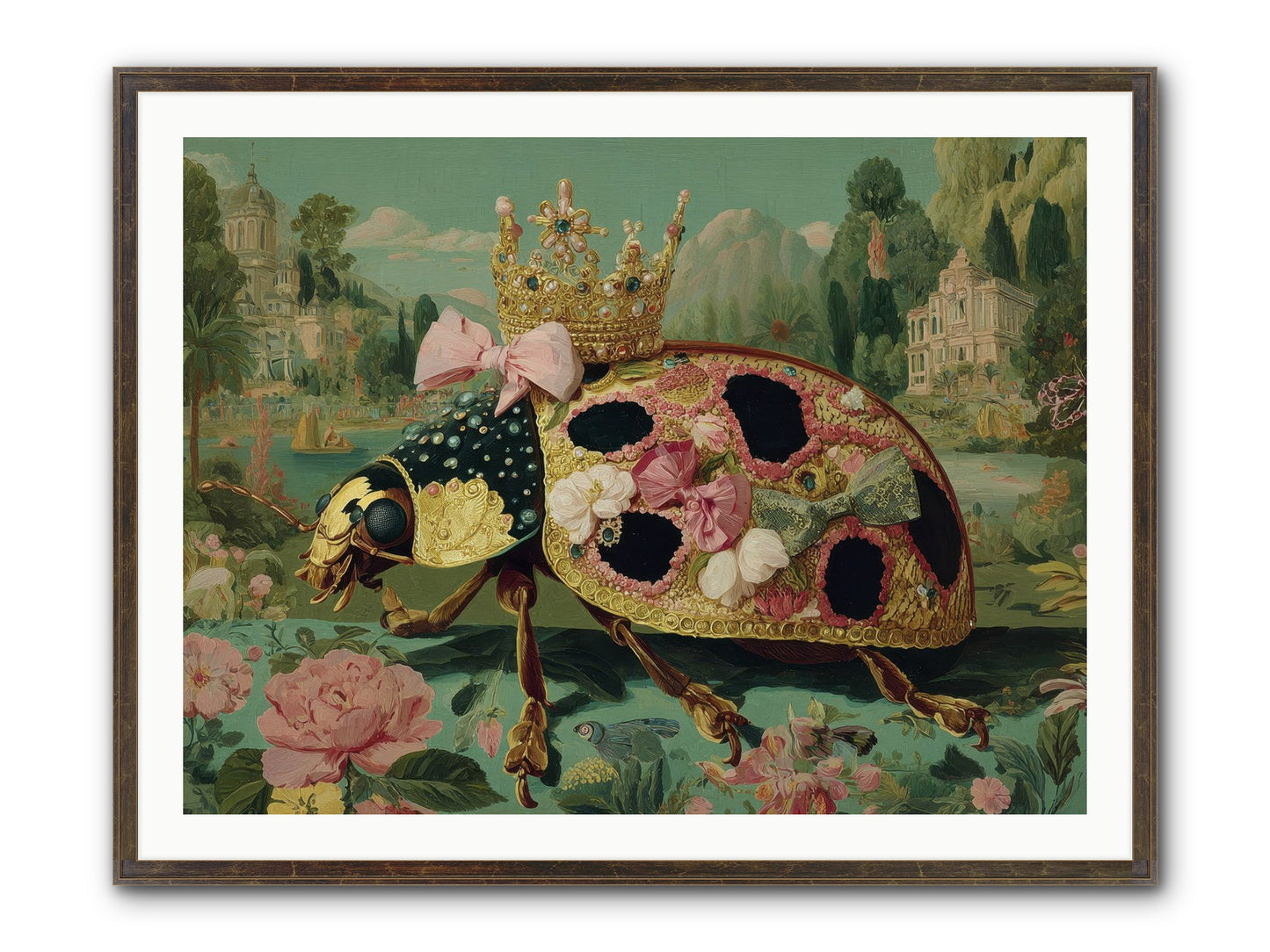 The Winsome Pavilion Framed Print - Slimwoods Black/Gold 40x30