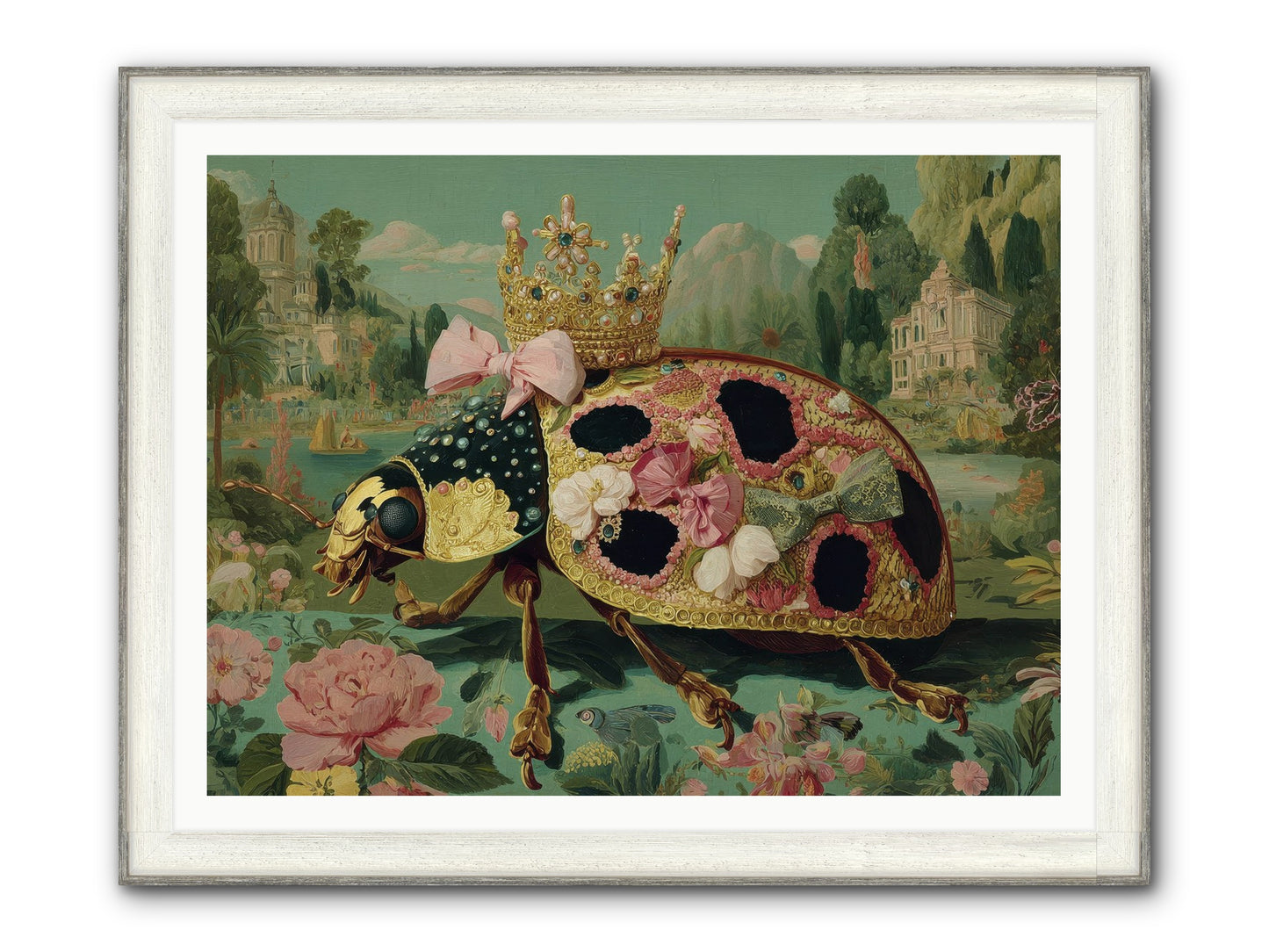 The Winsome Pavilion Framed Print - Driftwood White 48x36