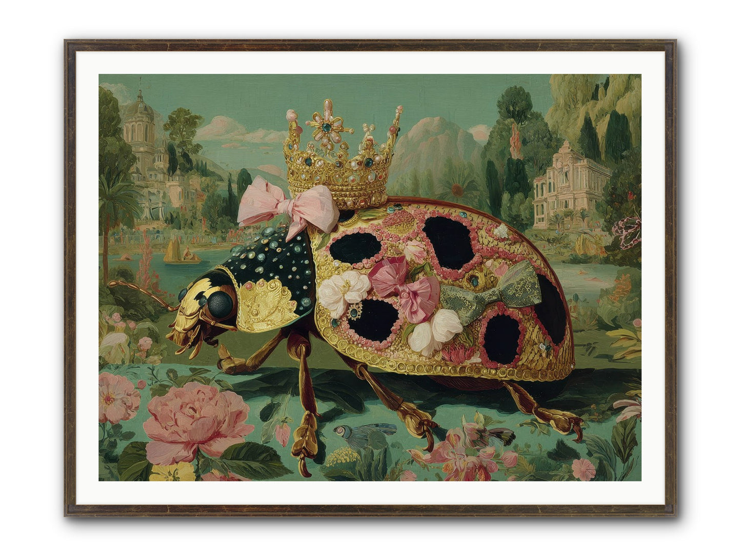 The Winsome Pavilion Framed Print - Slimwoods Black/Gold 48x36