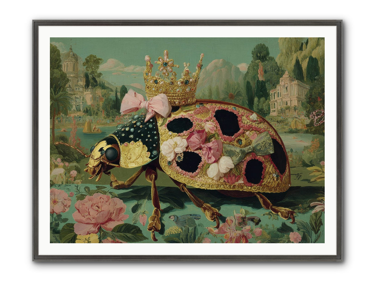 The Winsome Pavilion Framed Print - Slimwoods Black/Silver 48x36