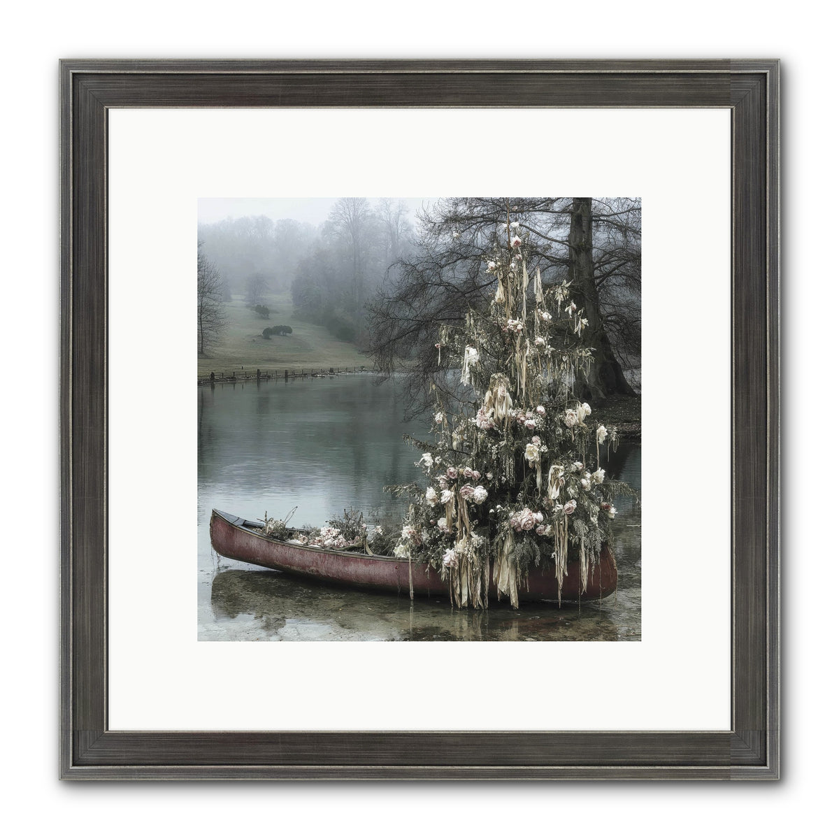 The Winter Lake Wonder Framed Print - Slimwoods Black/Silver 10x10