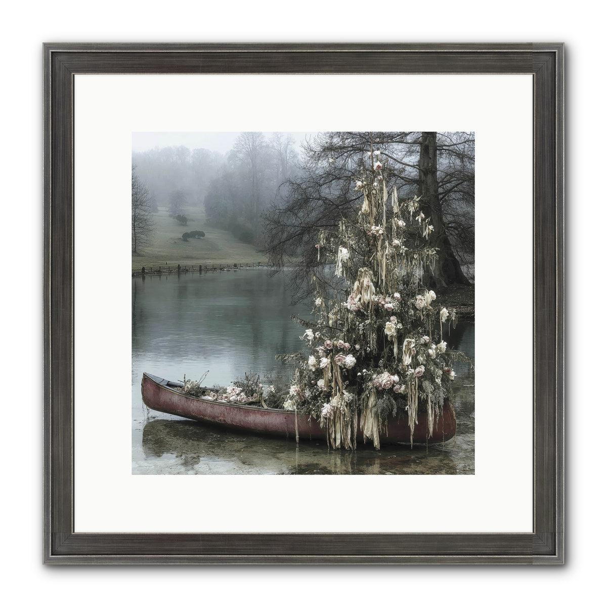 The Winter Lake Wonder Framed Print - Slimwoods Black/Silver 12x12