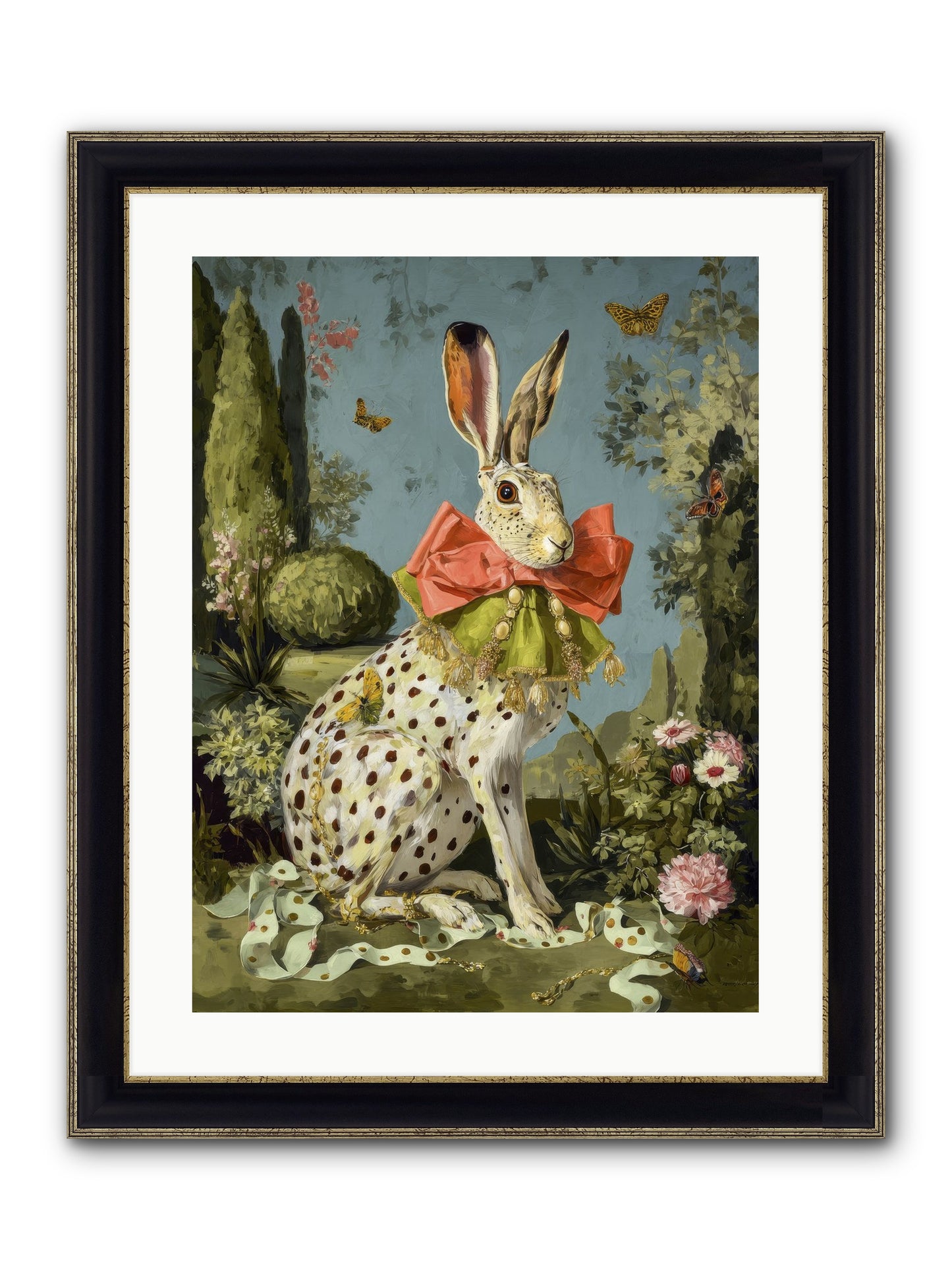 The Wistful Tapestry No.2 Framed Print - Black & Gold 18x24