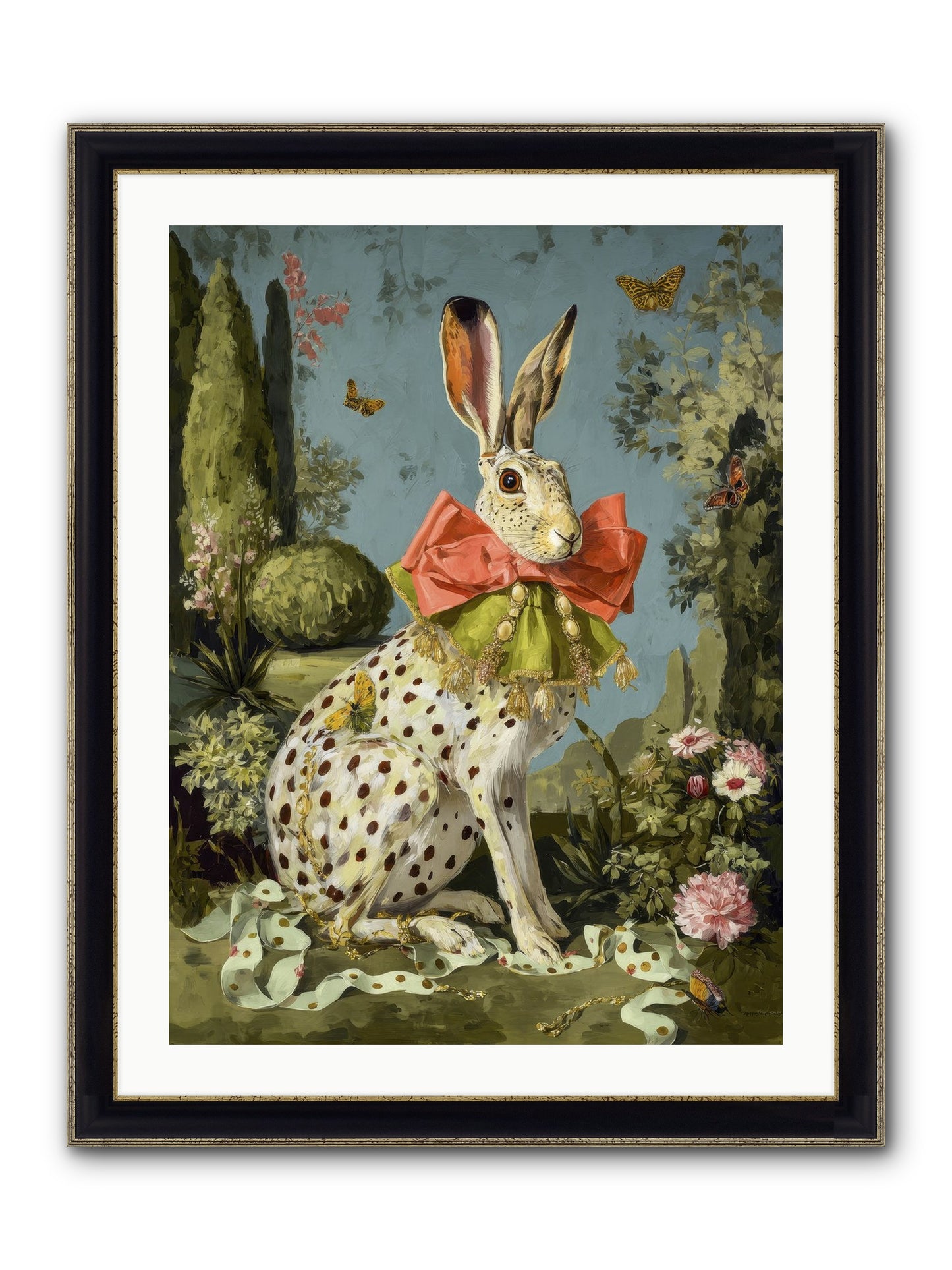 The Wistful Tapestry No.2 Framed Print - Black & Gold 24x32