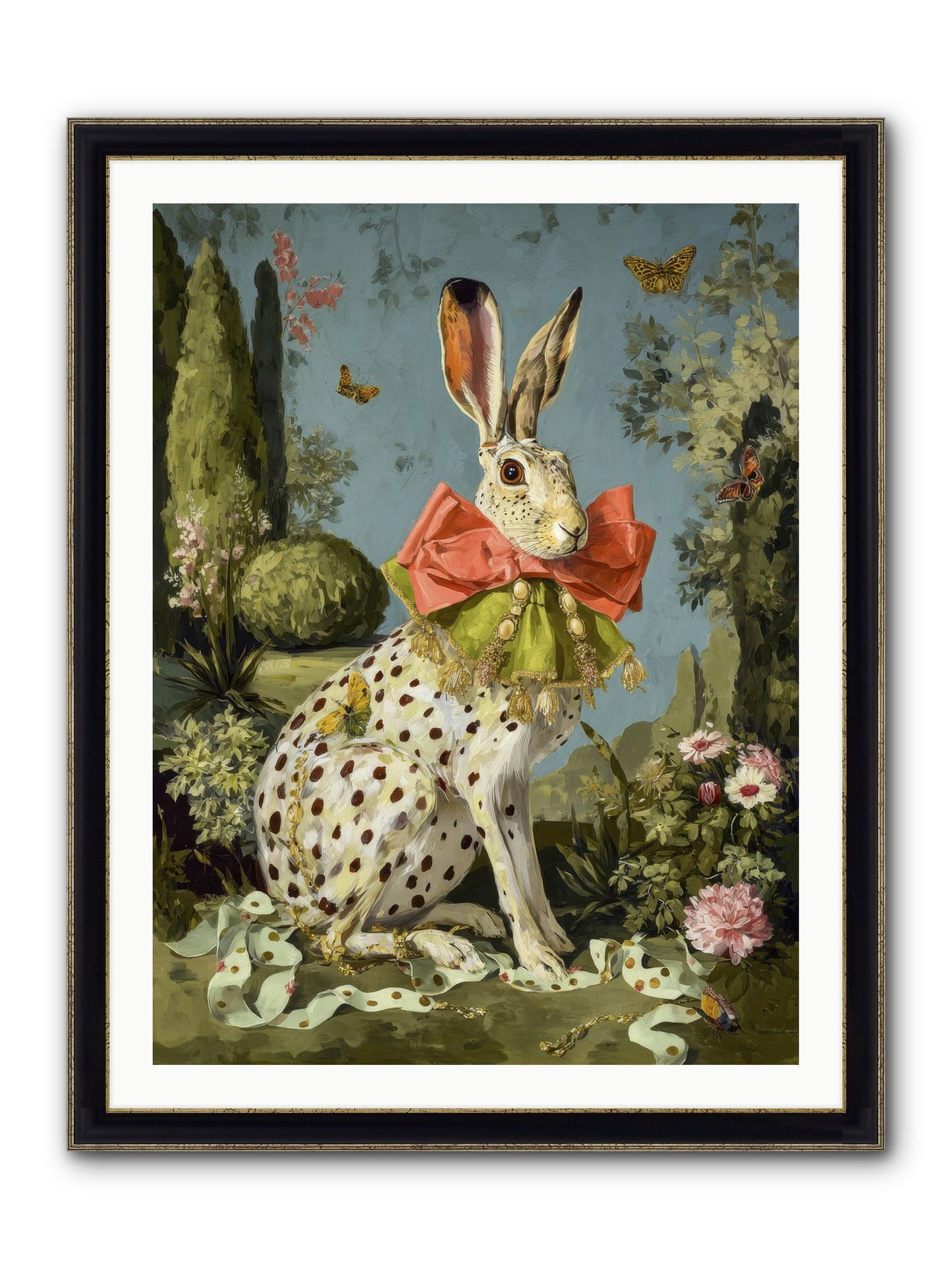 The Wistful Tapestry No.2 Framed Print - Black & Gold 30x40
