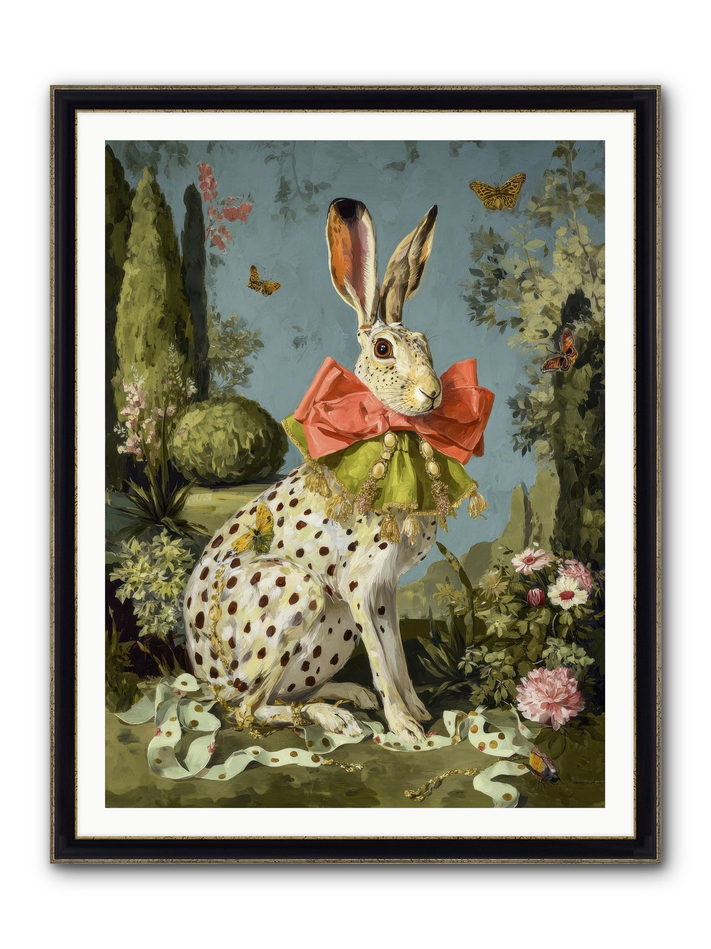 The Wistful Tapestry No.2 Framed Print - Black & Gold 36x48
