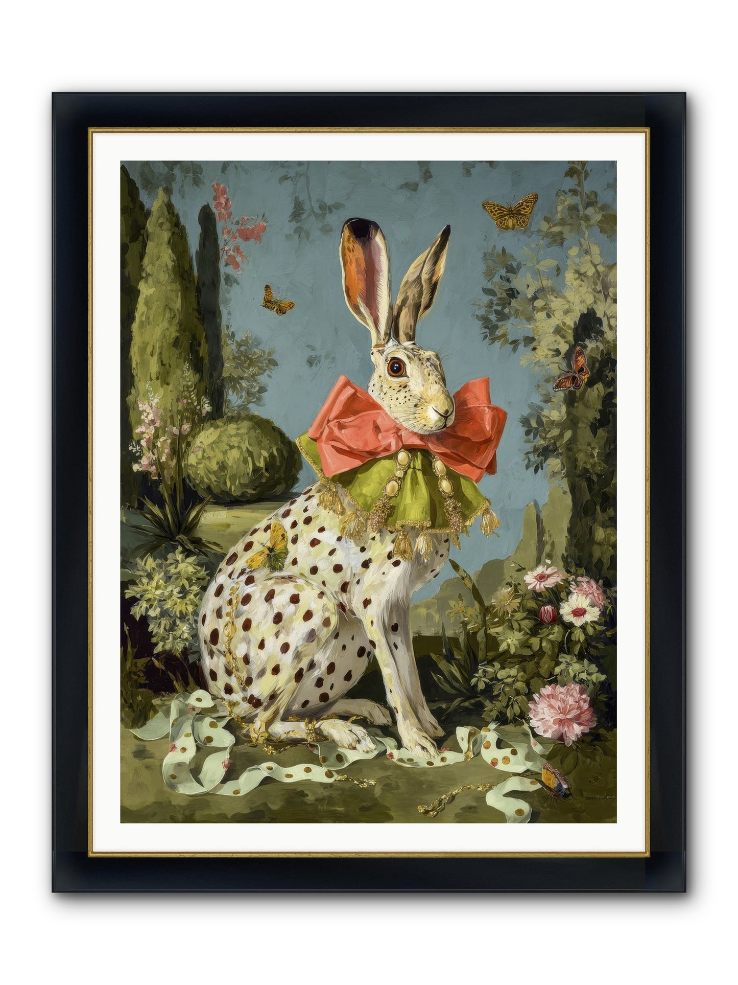 The Wistful Tapestry No.2 Framed Print - Wide Black w/Gold 36x48