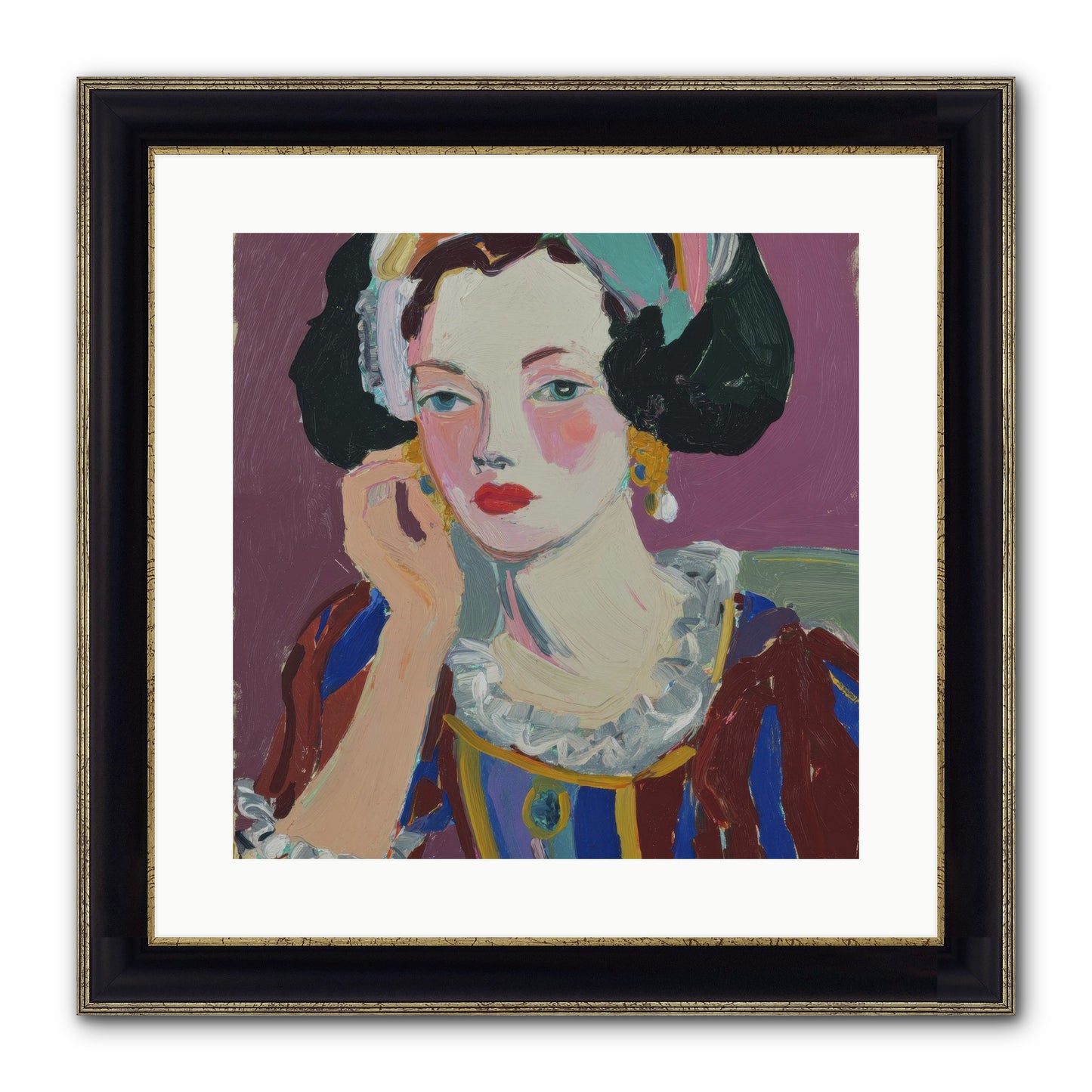 The Woman Who Chose Framed Print - Black & Gold 16x16