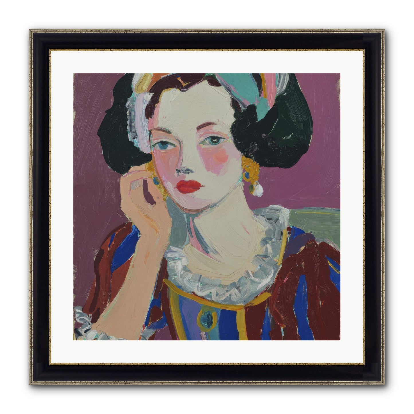 The Woman Who Chose Framed Print - Black & Gold 24x24