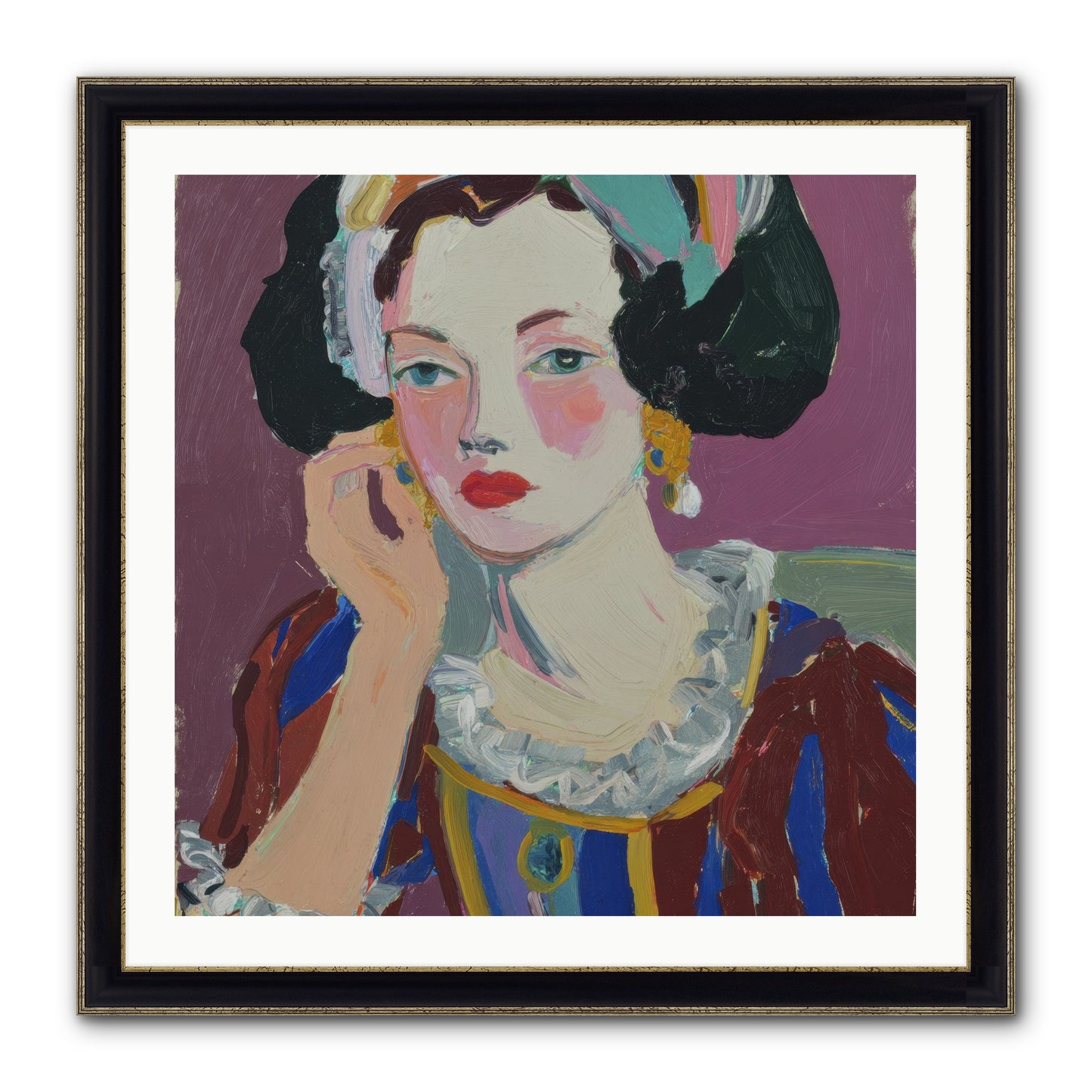 The Woman Who Chose Framed Print - Black & Gold 30x30
