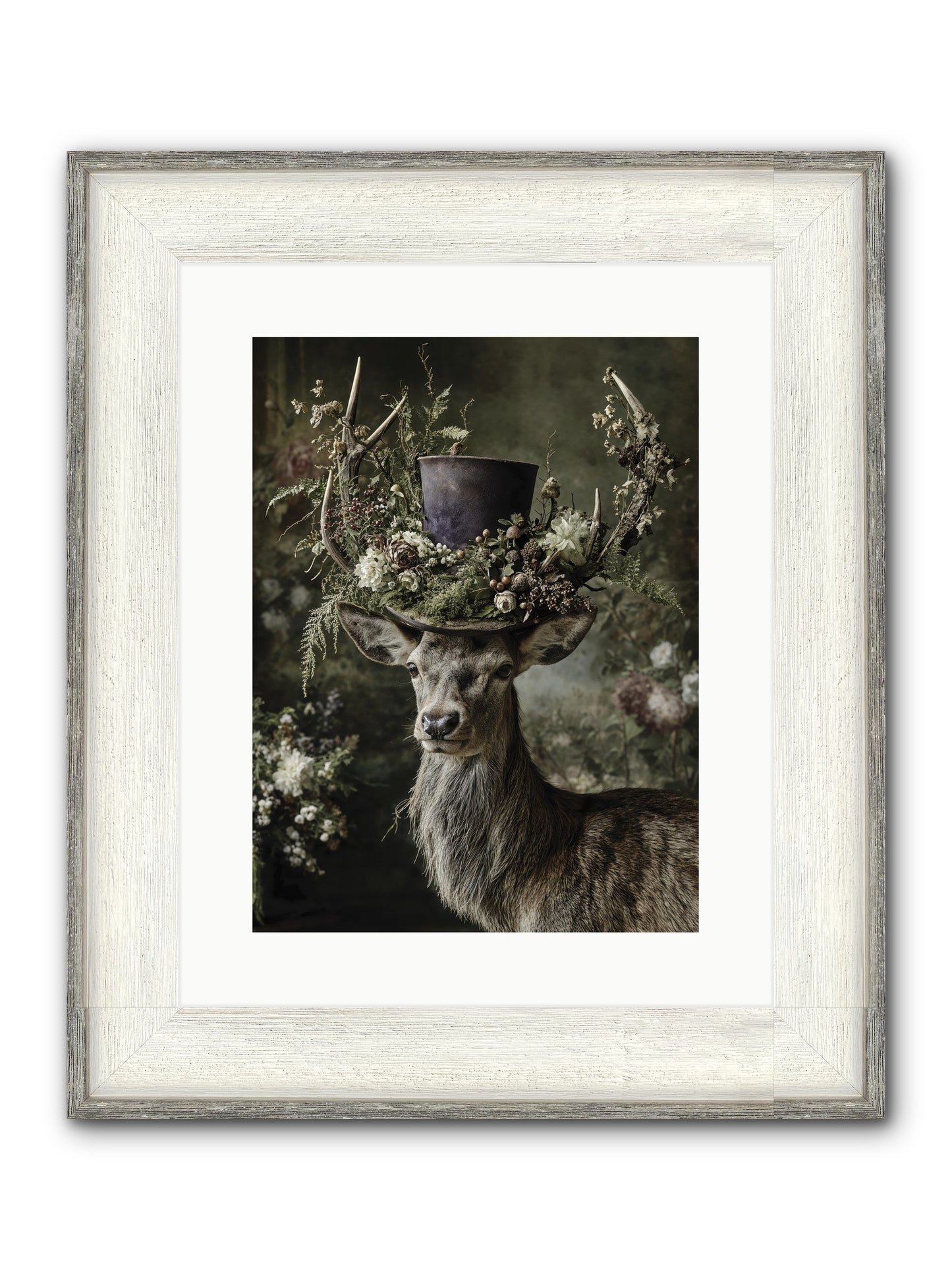 The Woodland Deity Framed Print - Driftwood White 12x16