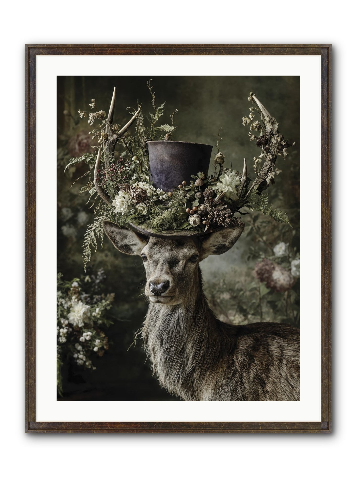 The Woodland Deity Framed Print - Slimwoods Black/Gold 24x32