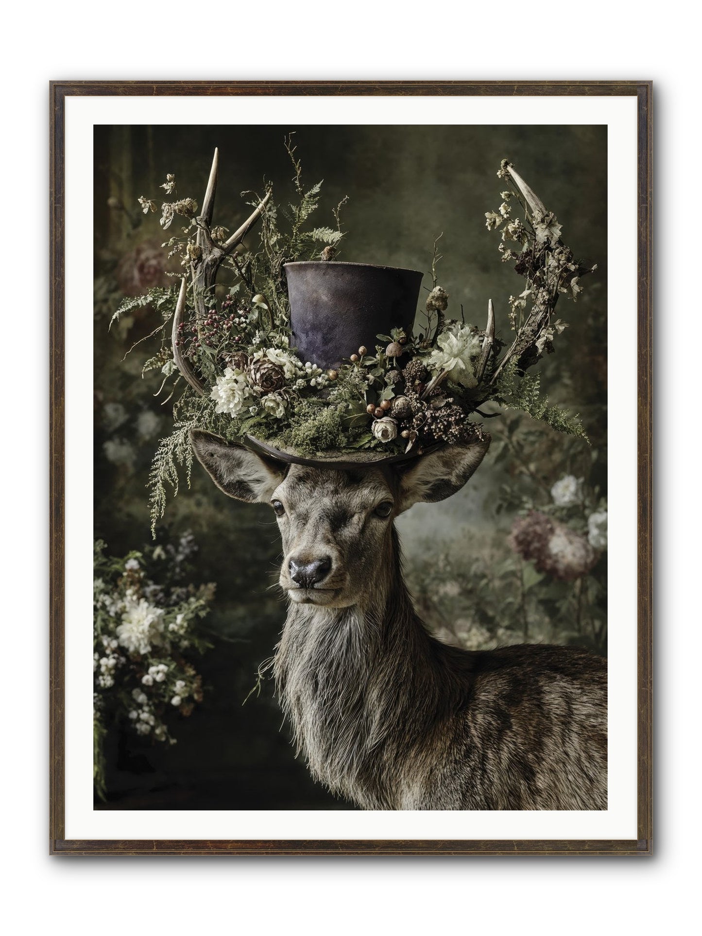 The Woodland Deity Framed Print - Slimwoods Black/Gold 36x48
