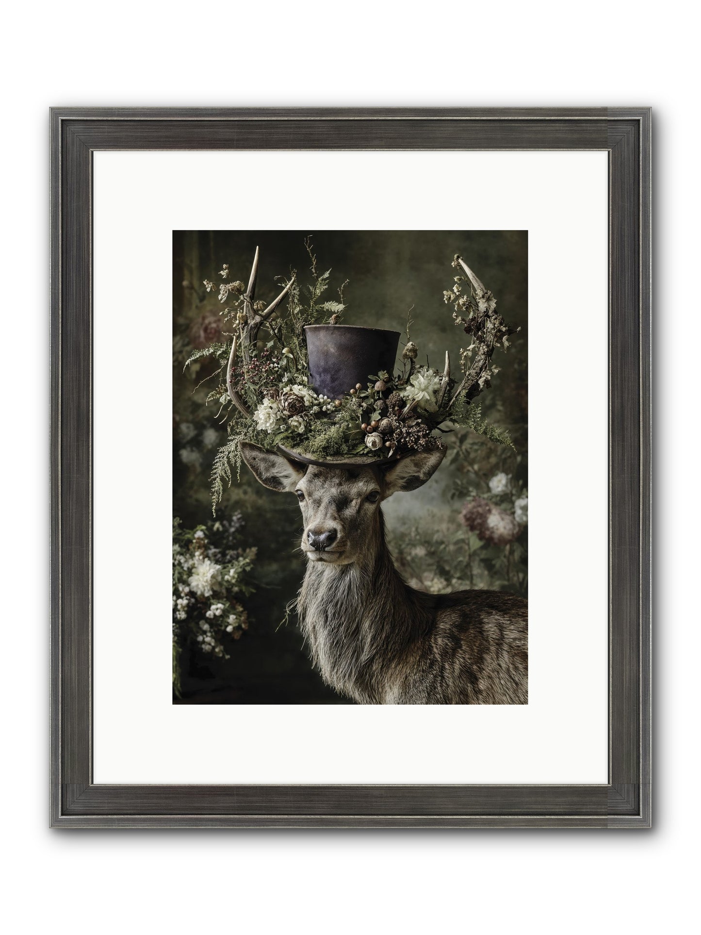 The Woodland Deity Framed Print - Slimwoods Black/Silver 9x12