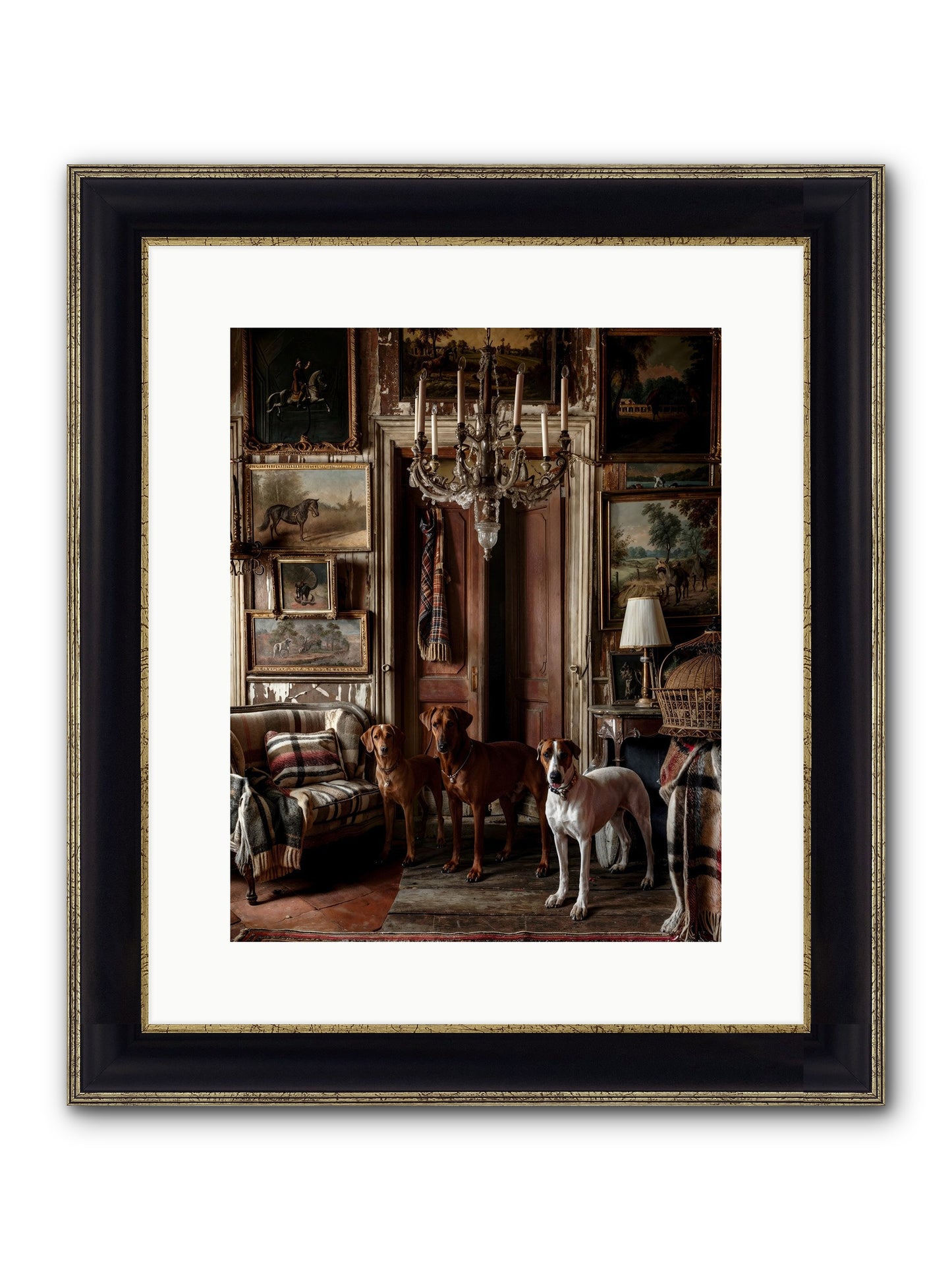 The Woofington Society Framed Print - Black & Gold 12x15