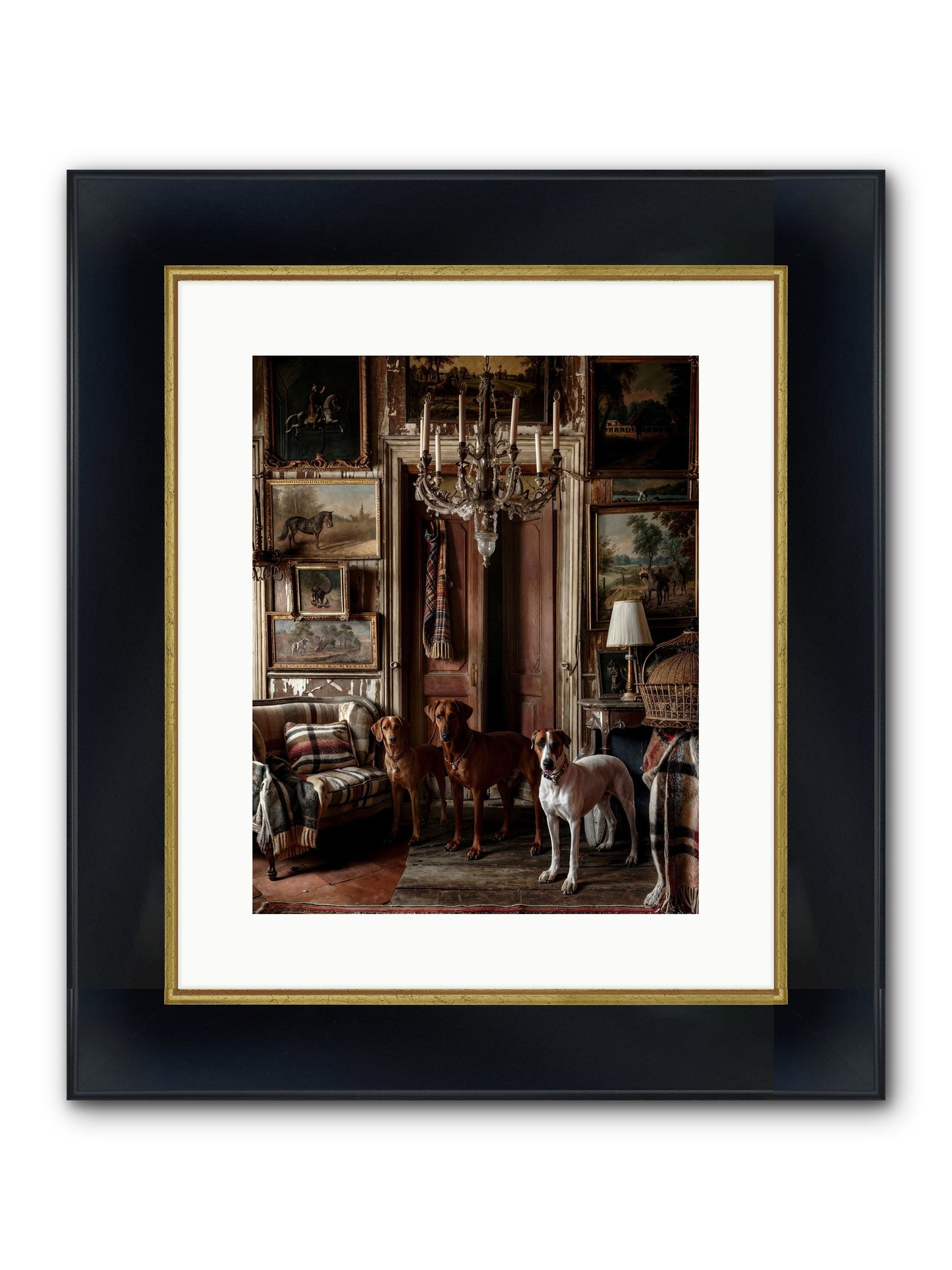 The Woofington Society Framed Print - Wide Black w/Gold 12x15