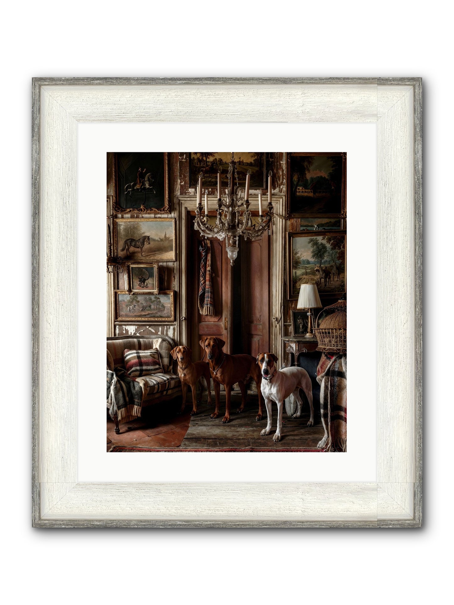 The Woofington Society Framed Print - Driftwood White 16x20