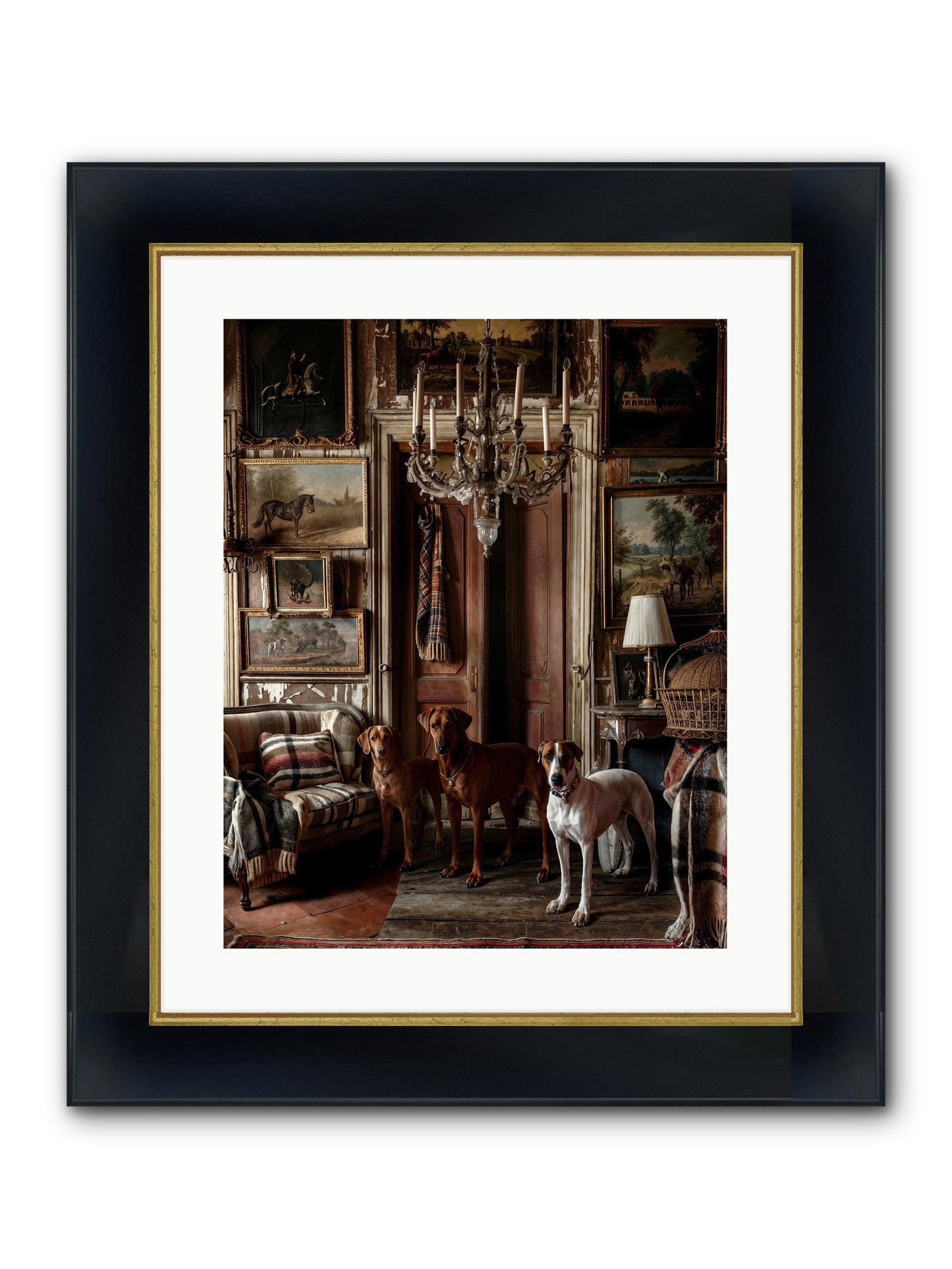 The Woofington Society Framed Print - Wide Black w/Gold 16x20