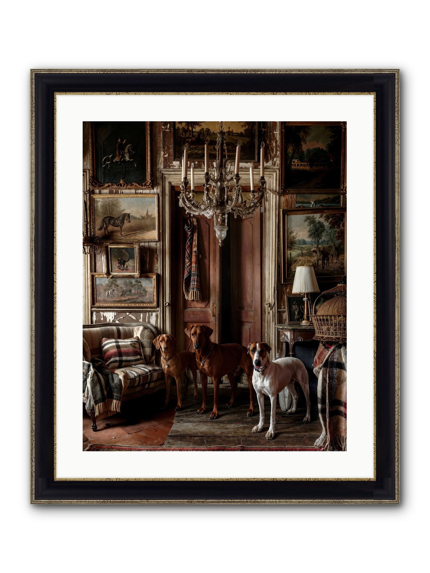 The Woofington Society Framed Print - Black & Gold 20x25