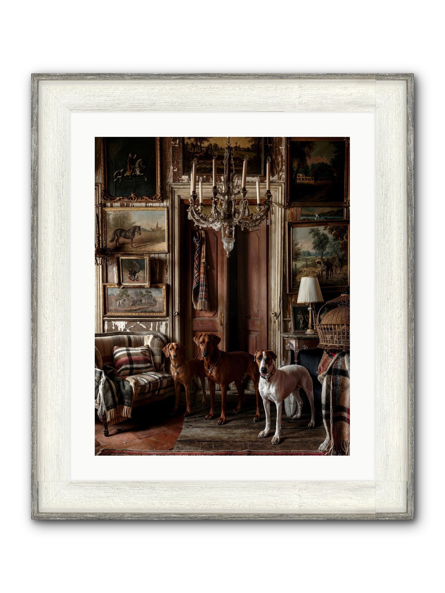 The Woofington Society Framed Print - Driftwood White 20x25