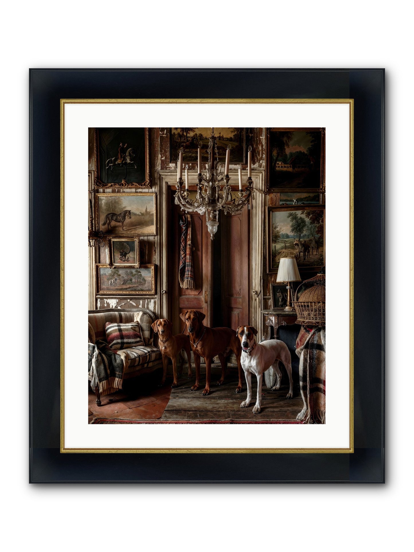 The Woofington Society Framed Print - Wide Black w/Gold 20x25