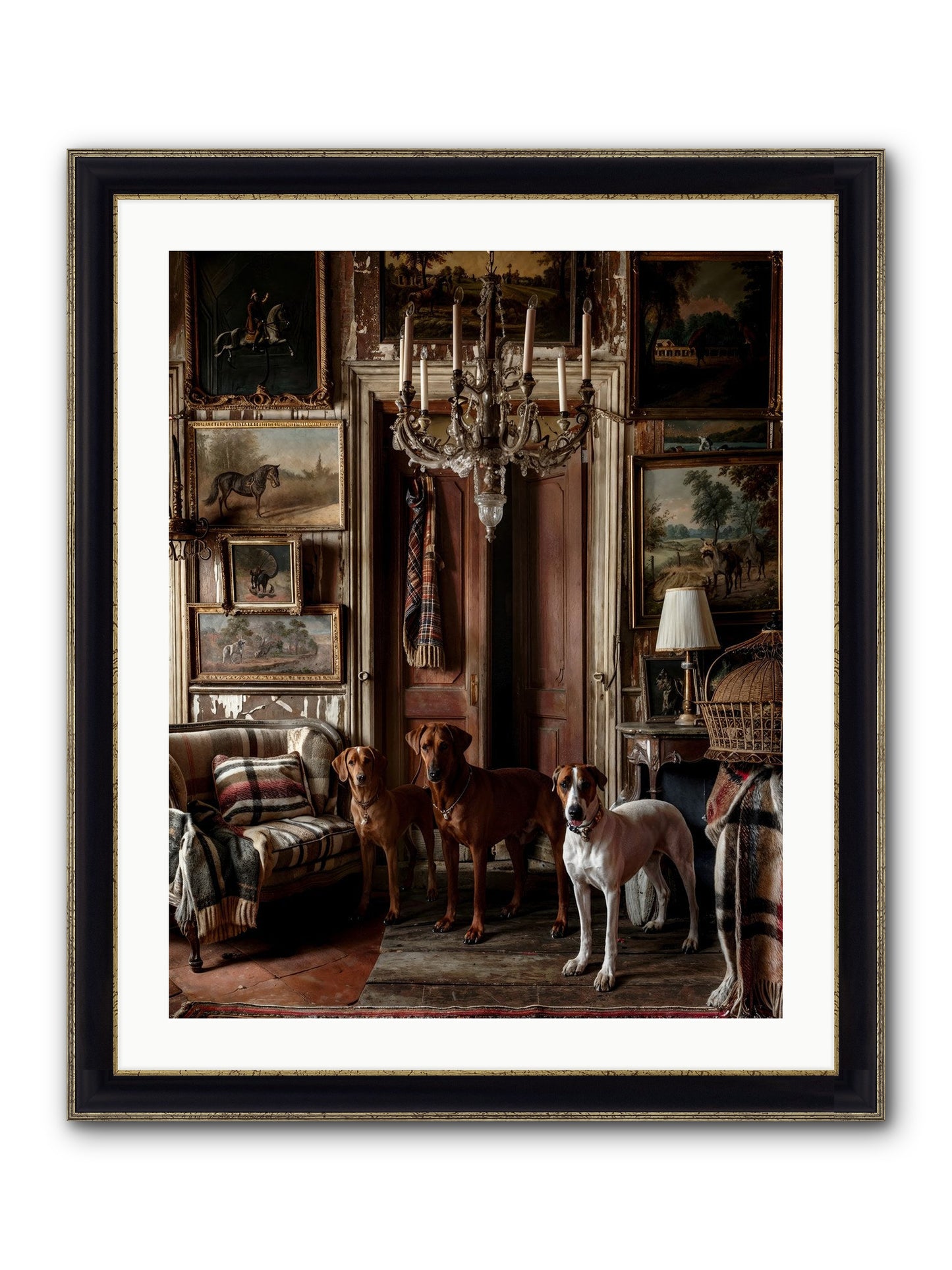 The Woofington Society Framed Print - Black & Gold 24x30