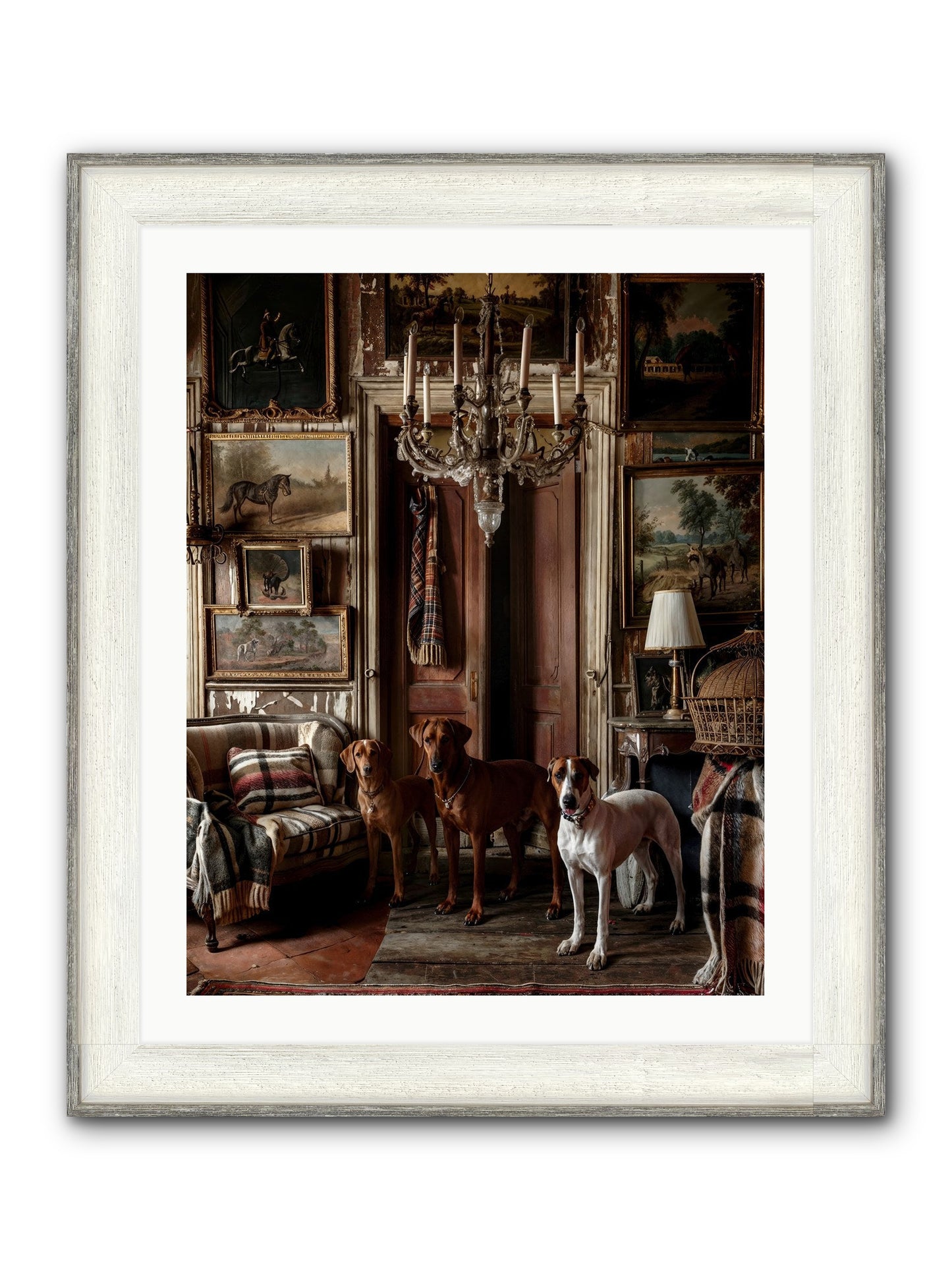The Woofington Society Framed Print - Driftwood White 24x30