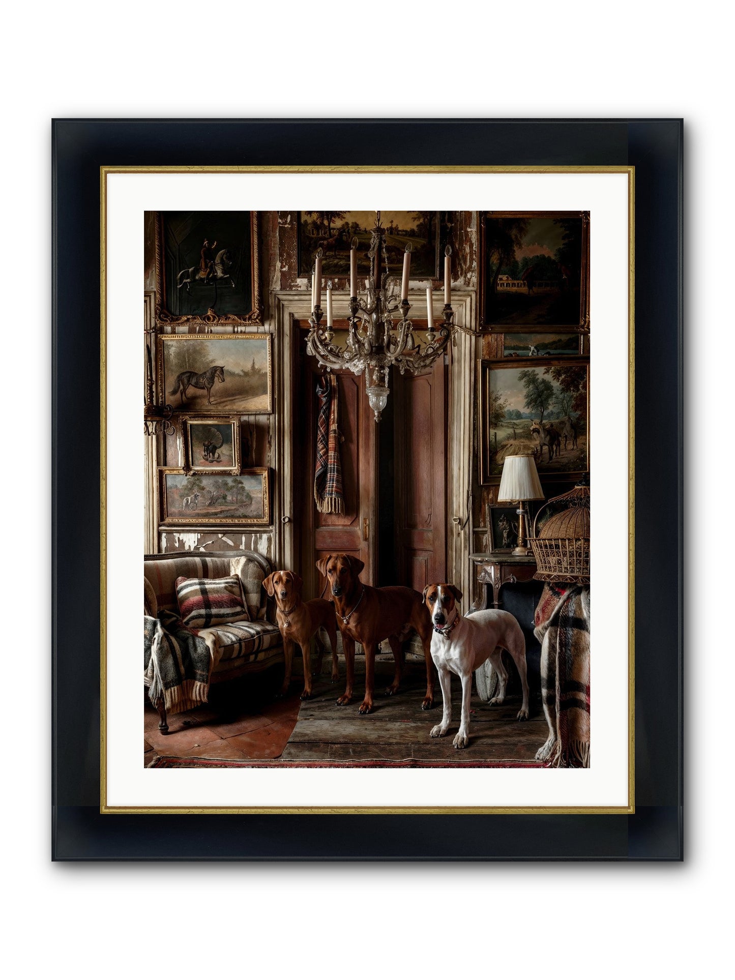 The Woofington Society Framed Print - Wide Black w/Gold 24x30
