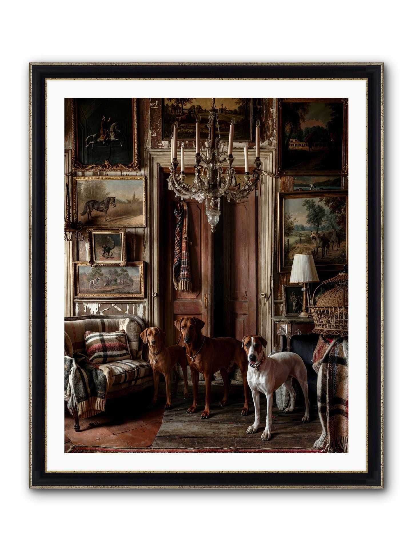 The Woofington Society Framed Print - Black & Gold 32x40