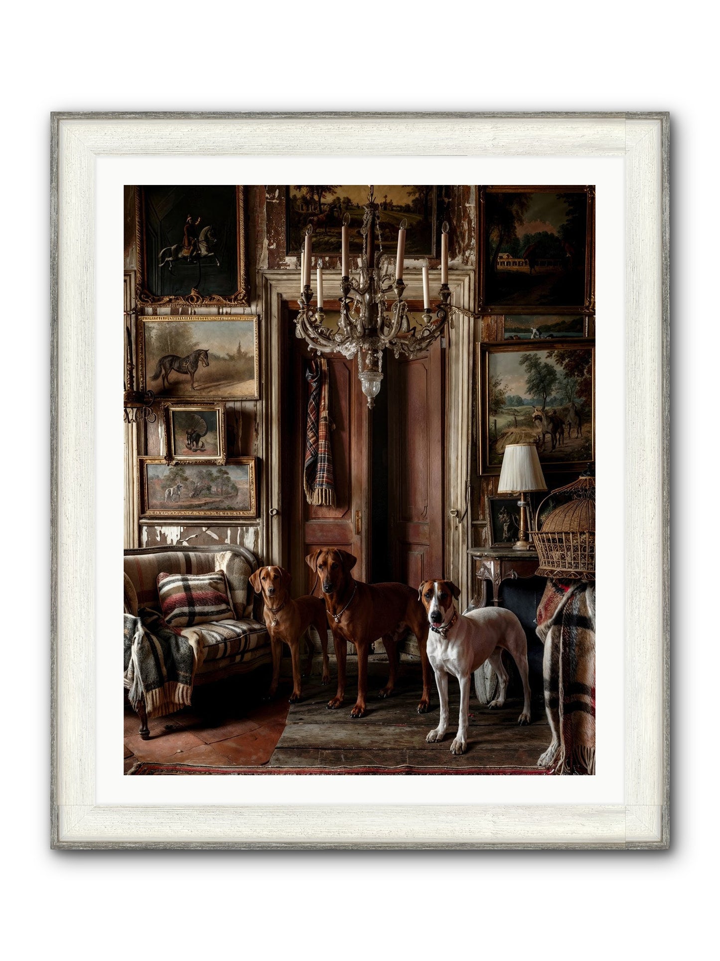The Woofington Society Framed Print - Driftwood White 32x40