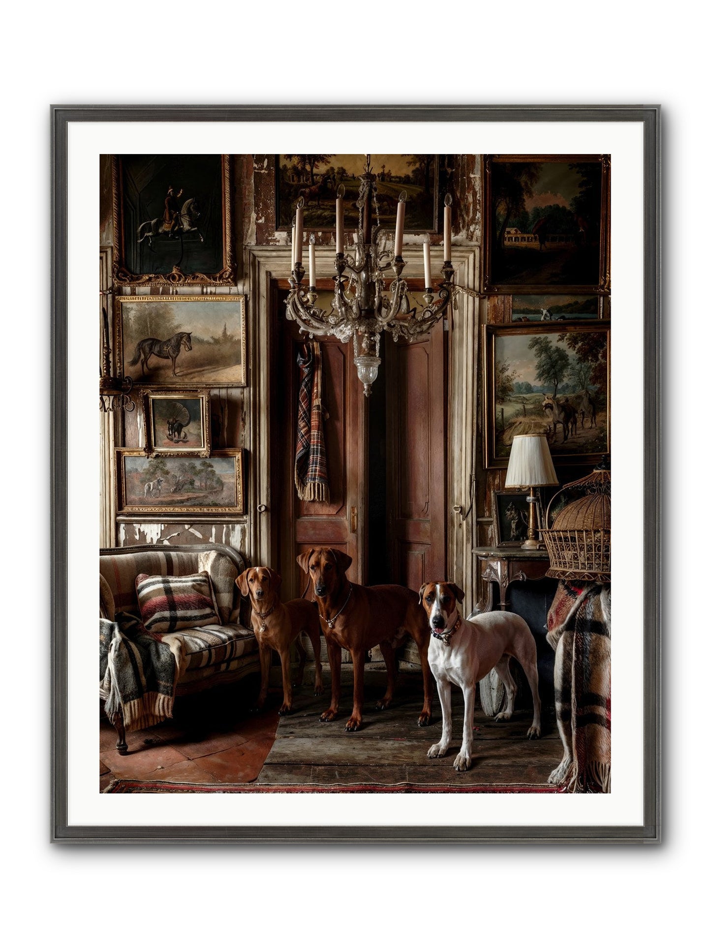 The Woofington Society Framed Print - Slimwoods Black/Silver 32x40