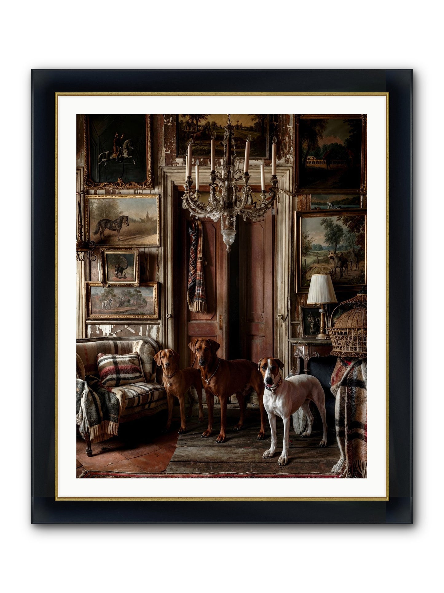 The Woofington Society Framed Print - Wide Black w/Gold 32x40