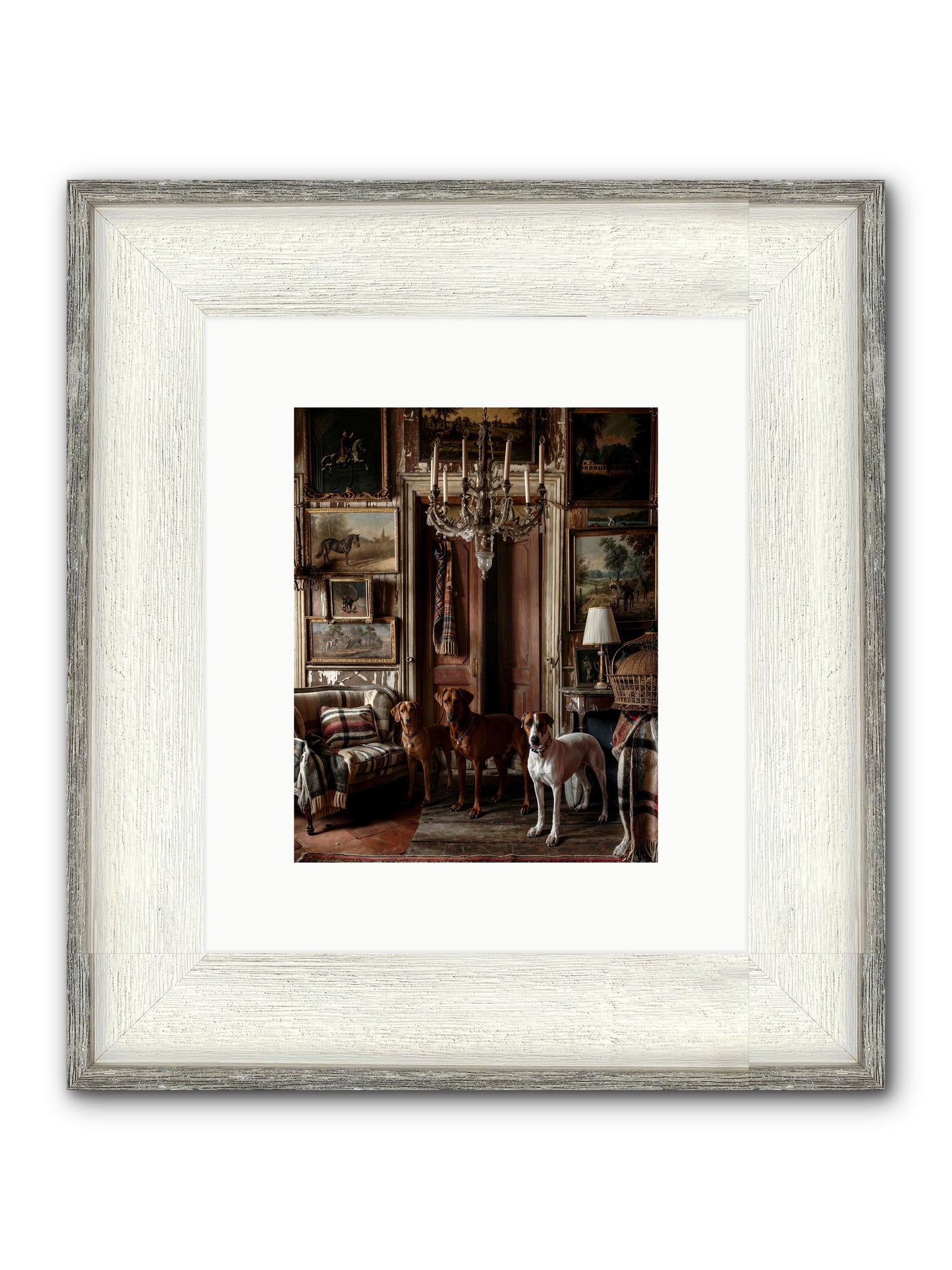 The Woofington Society Framed Print - Driftwood White 8x10