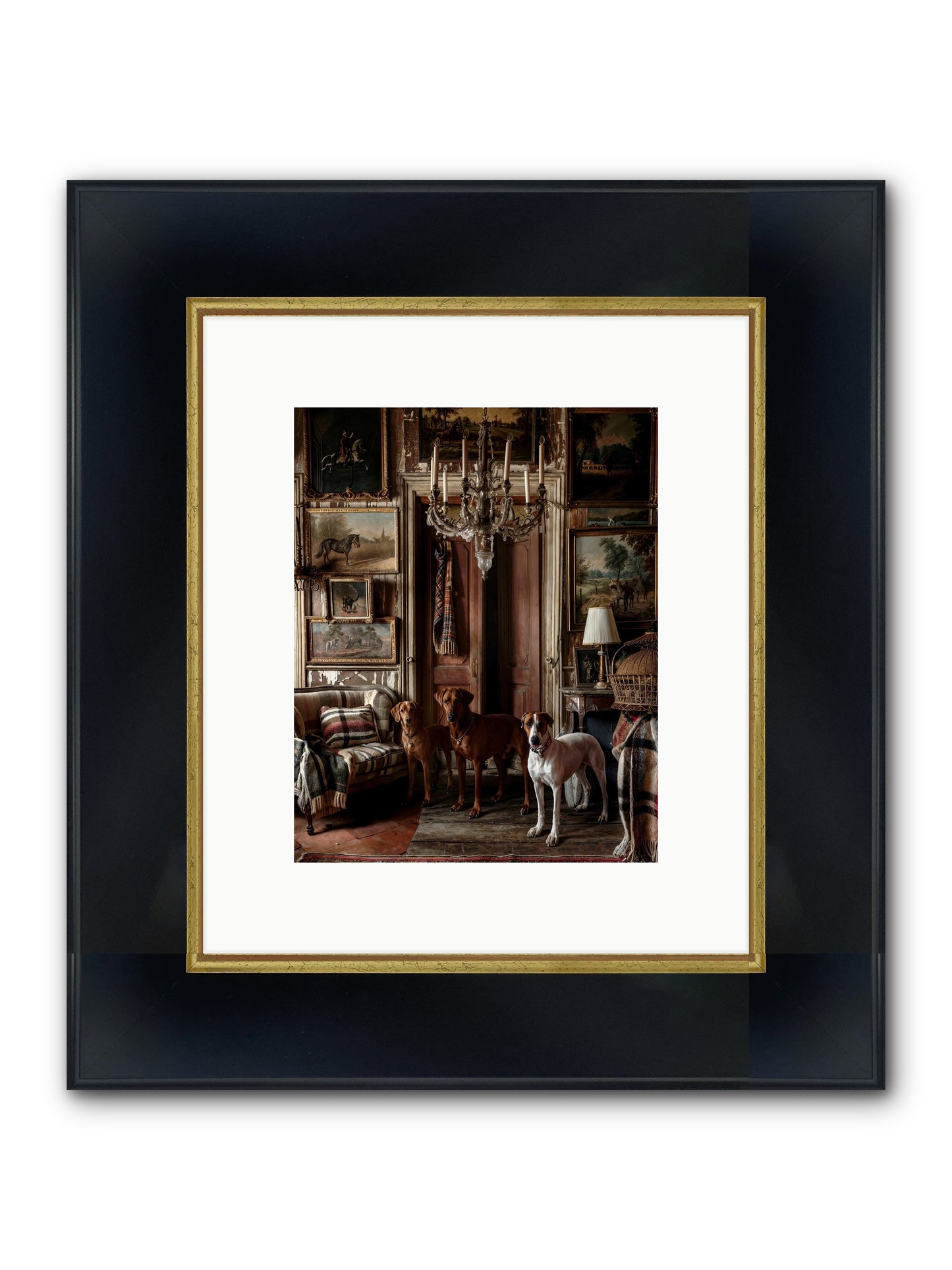 The Woofington Society Framed Print - Wide Black w/Gold 8x10