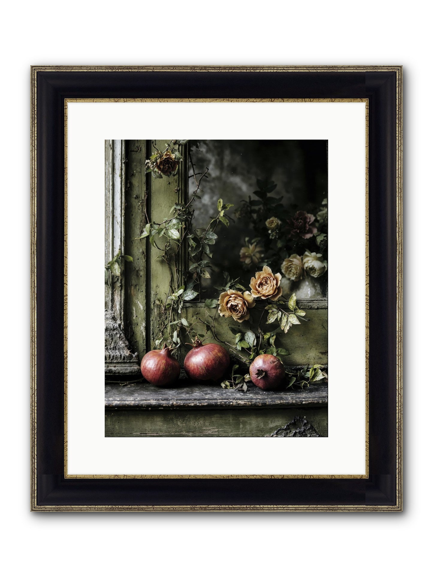 The World Wears Joy Framed Print - Black & Gold 12x16