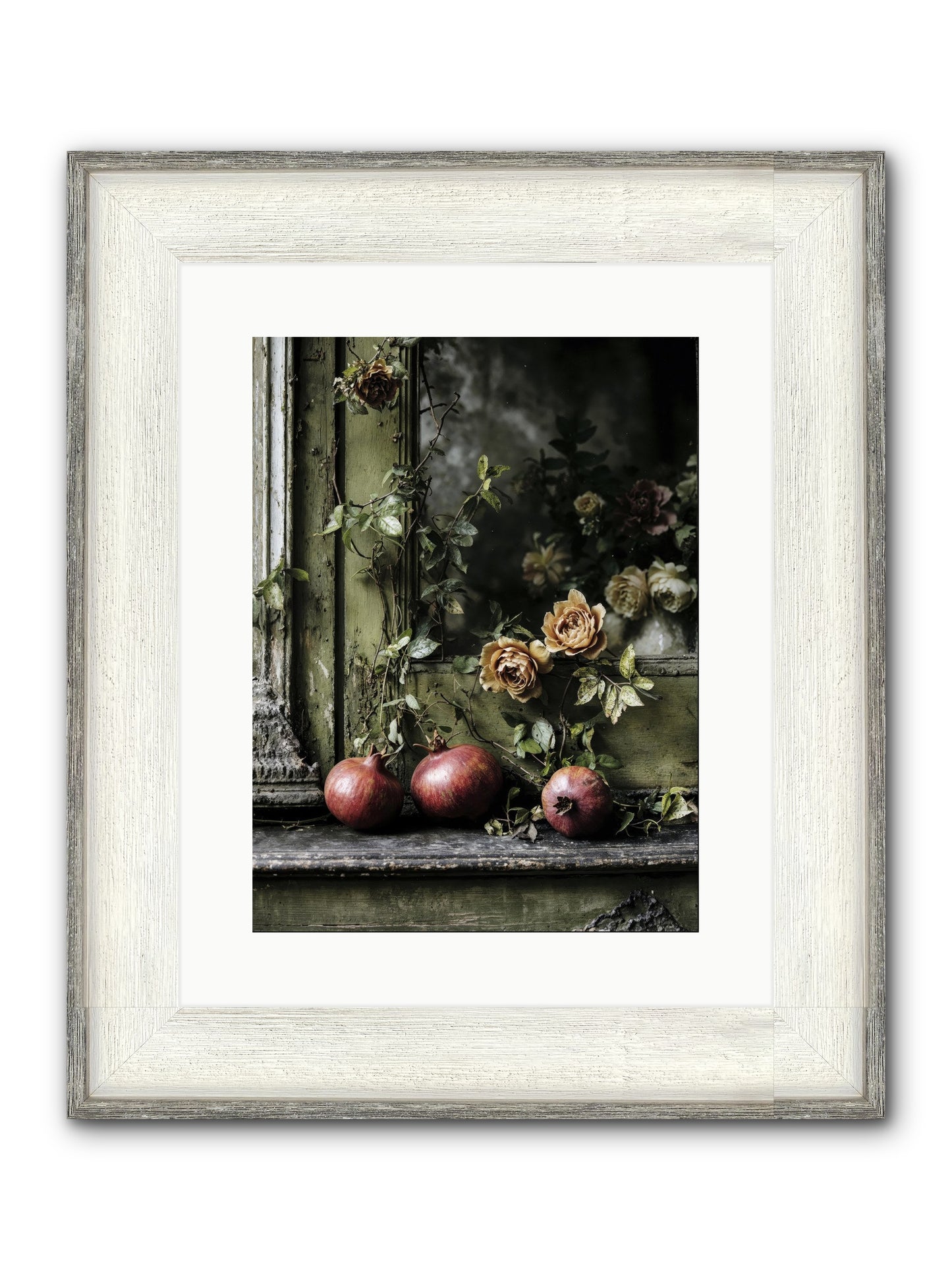 The World Wears Joy Framed Print - Driftwood White 12x16
