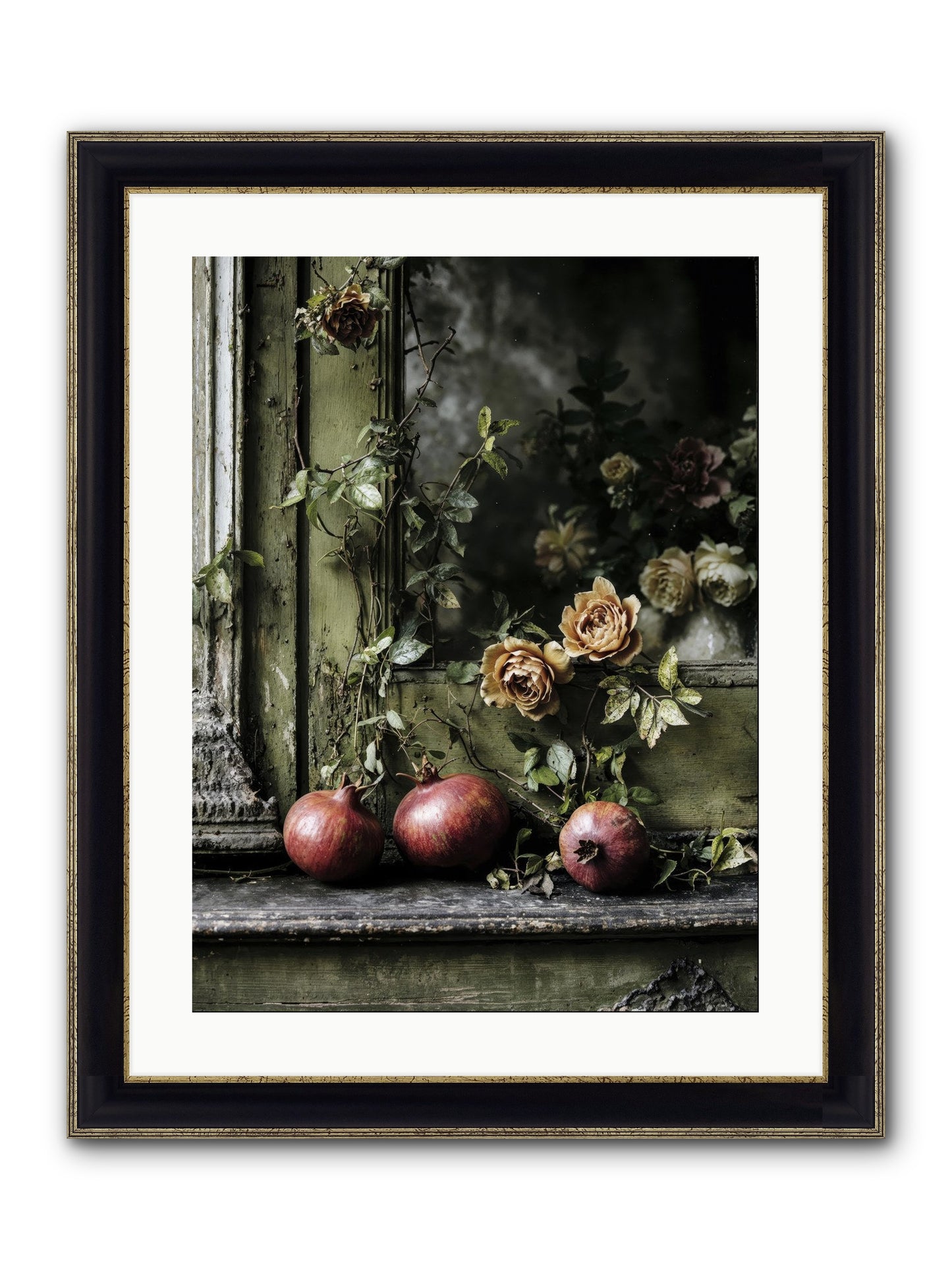 The World Wears Joy Framed Print - Black & Gold 18x24