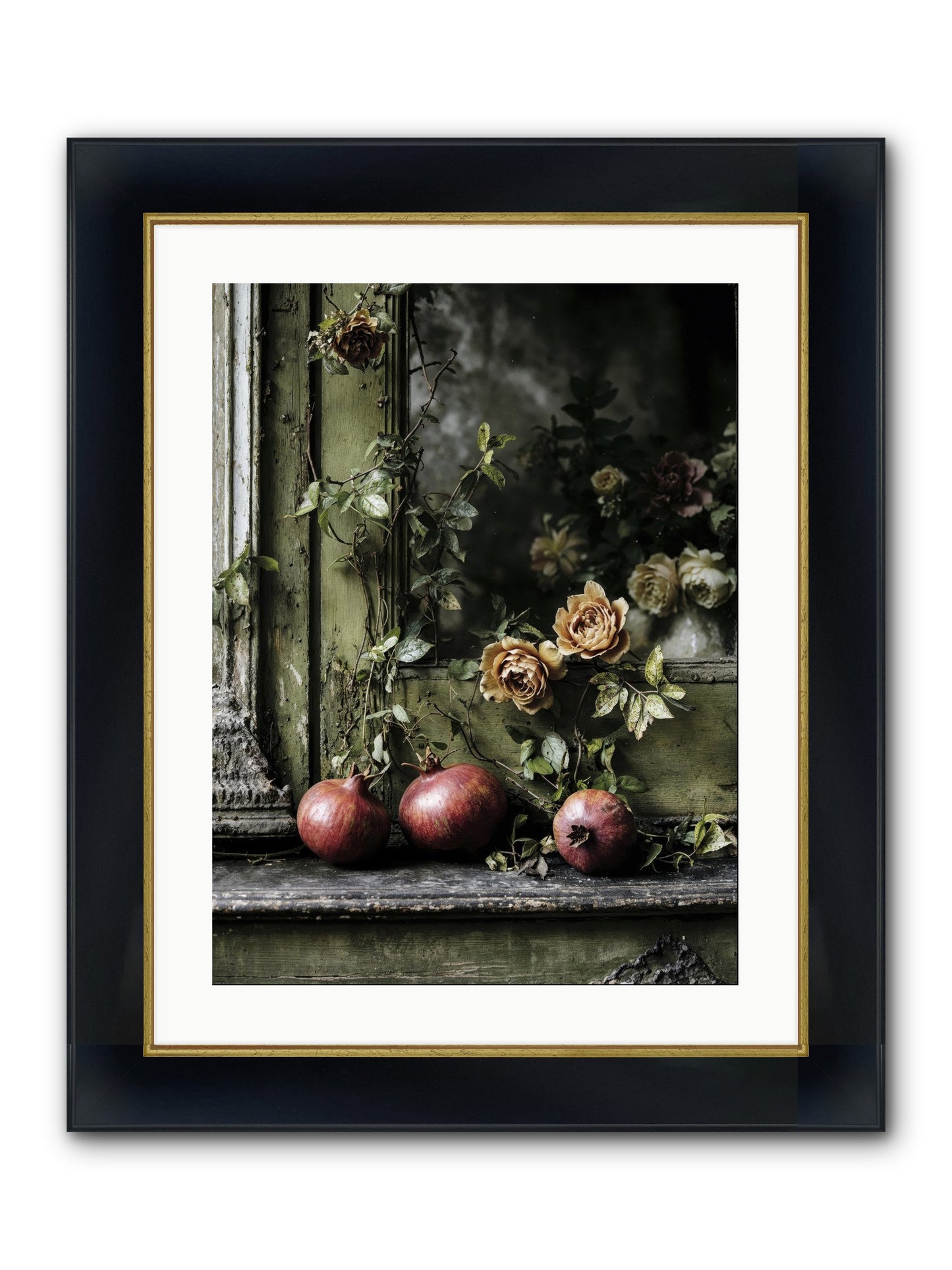 The World Wears Joy Framed Print - Wide Black w/Gold 18x24