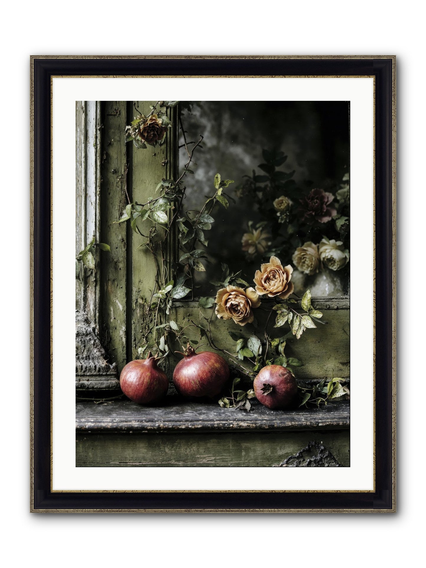 The World Wears Joy Framed Print - Black & Gold 24x32