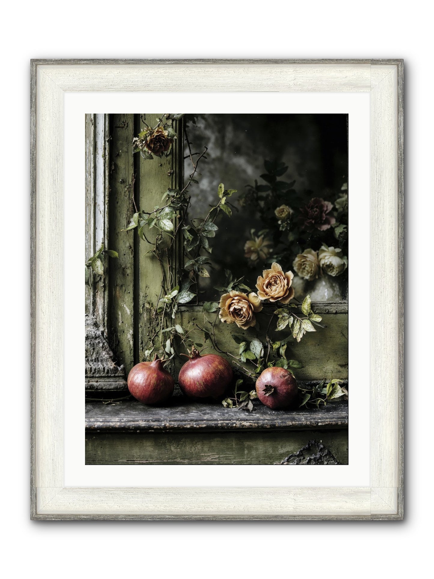 The World Wears Joy Framed Print - Driftwood White 24x32