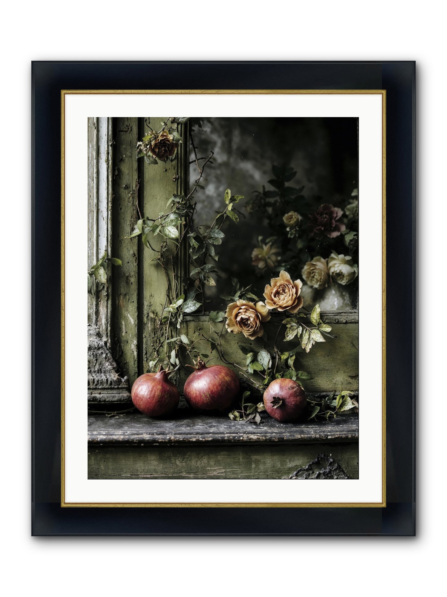The World Wears Joy Framed Print - Wide Black w/Gold 24x32