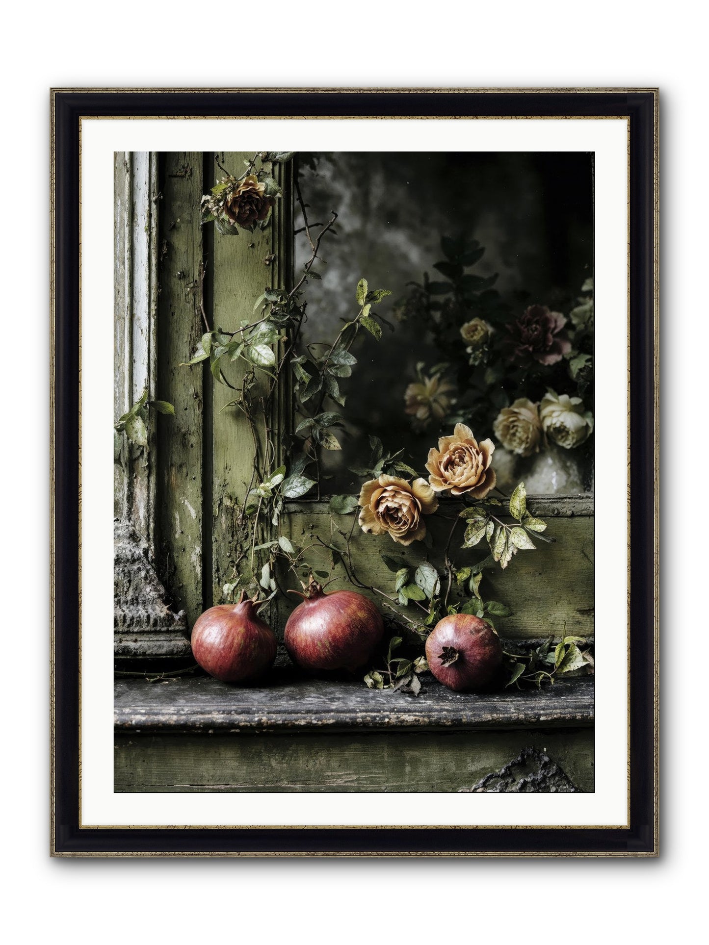 The World Wears Joy Framed Print - Black & Gold 30x40
