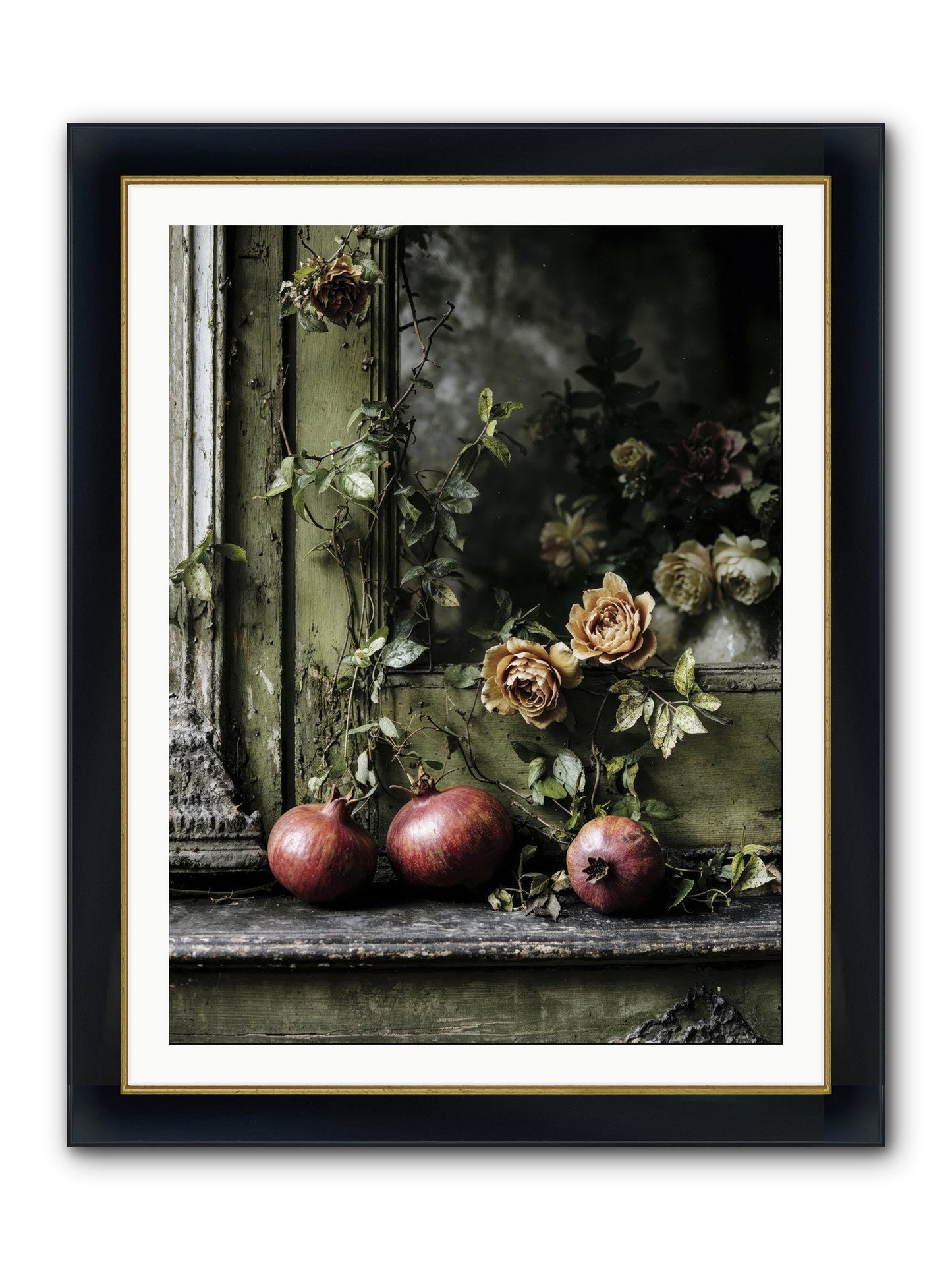 The World Wears Joy Framed Print - Wide Black w/Gold 30x40