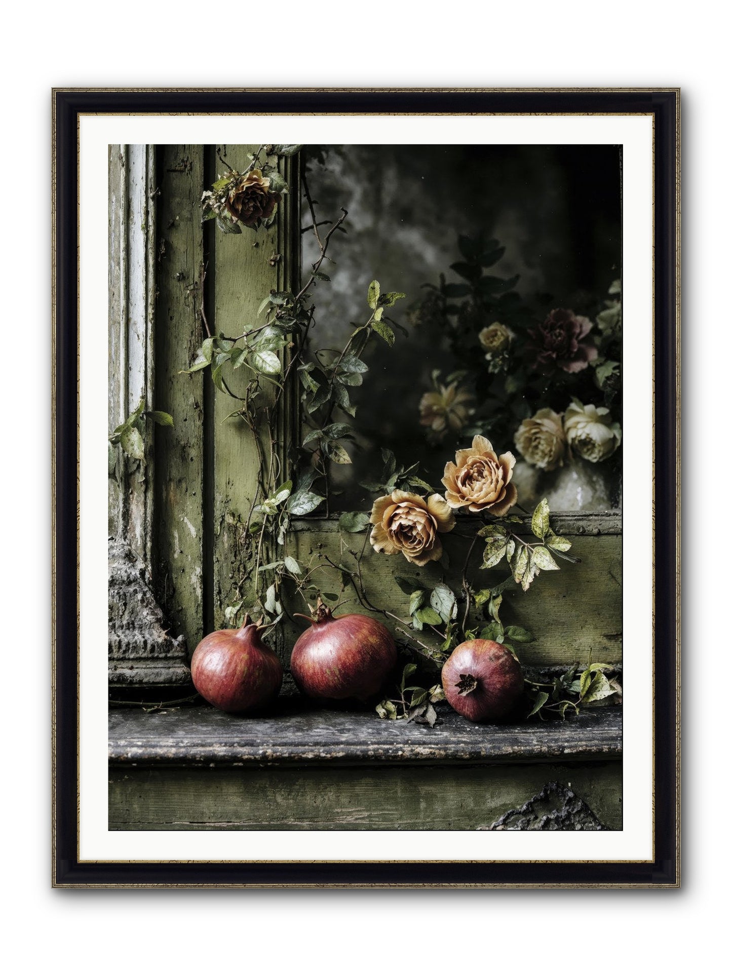 The World Wears Joy Framed Print - Black & Gold 36x48