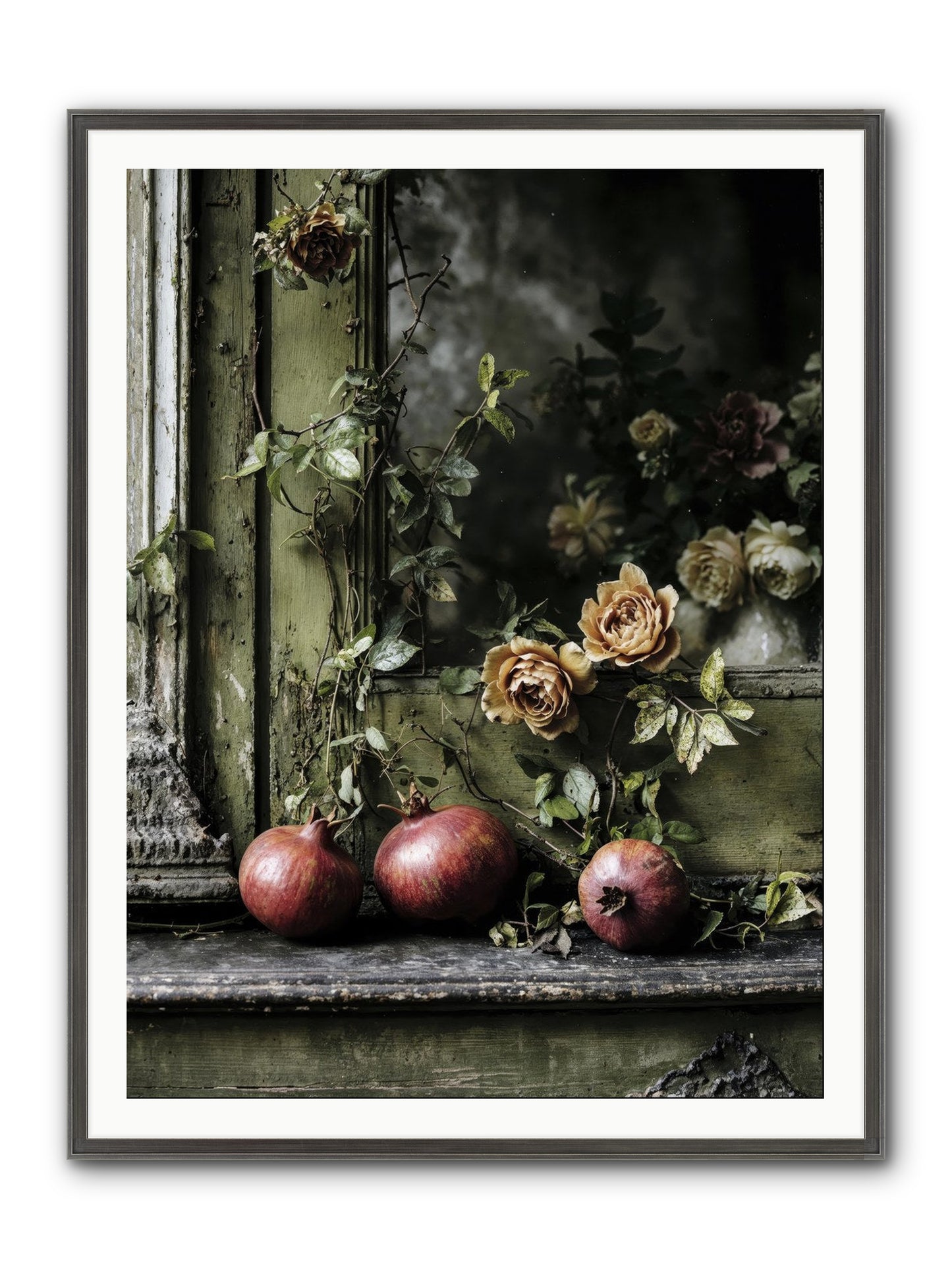The World Wears Joy Framed Print - Slimwoods Black/Silver 36x48